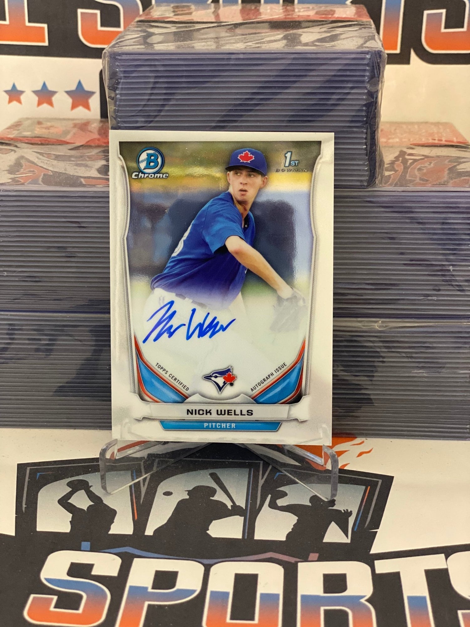 2014 Bowman Chrome Prospects (Auto, 1st Bowman) Nick Wells #BCA-NW