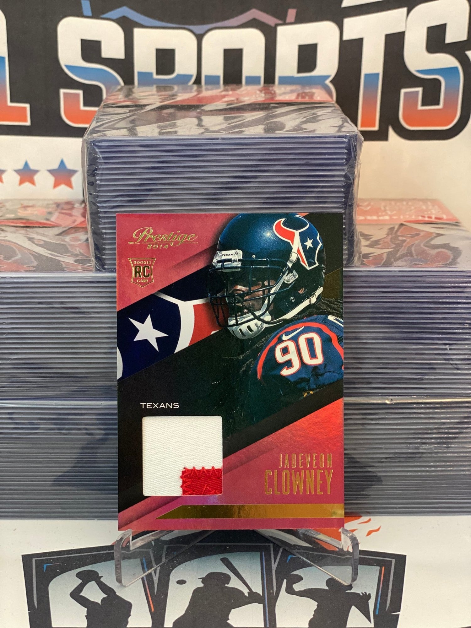 2014 Panini Prestige (Red, Rookie Relic) Jadeveon Clowney #JC