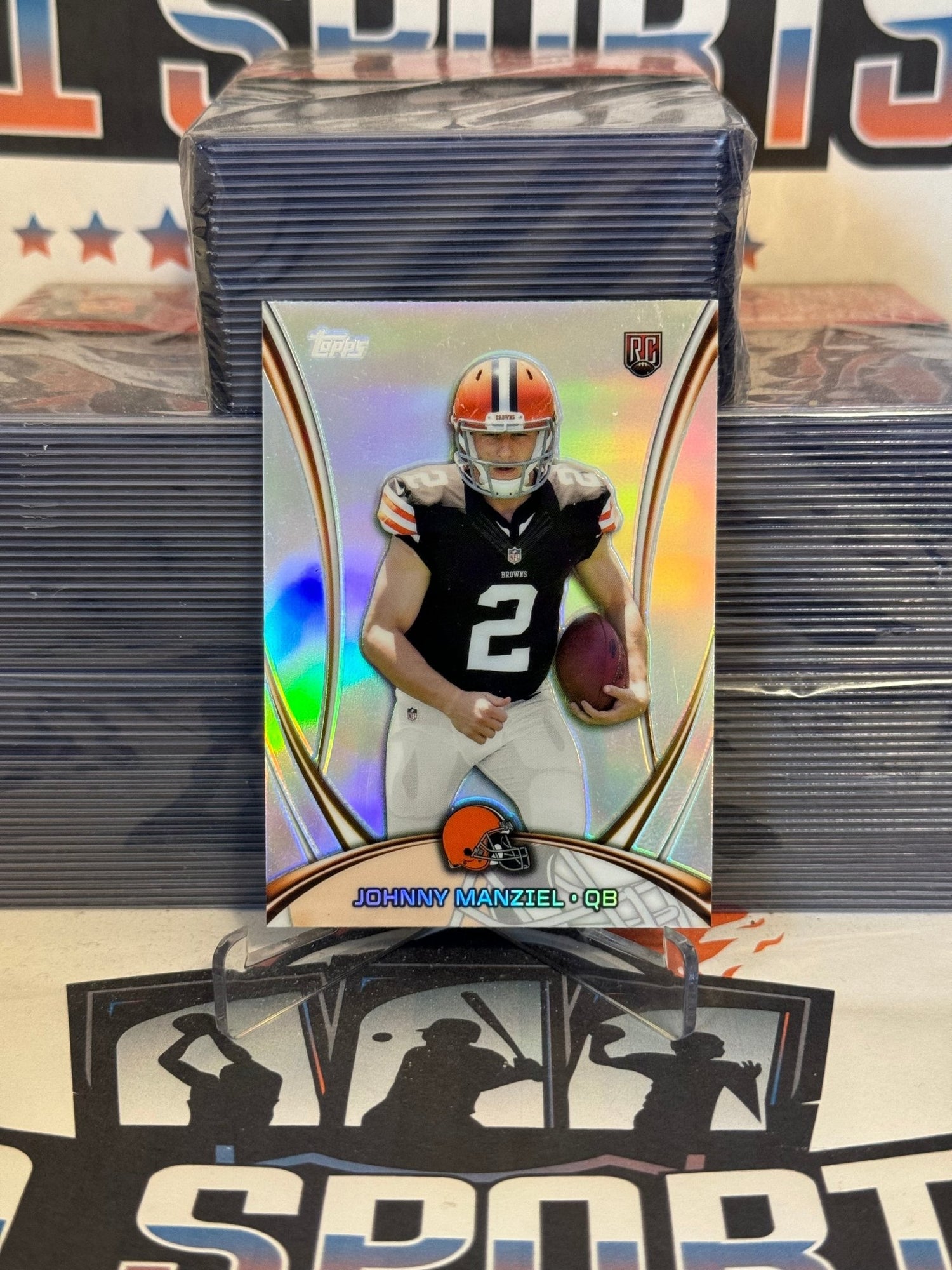 2014 Topps Mega Football (Refractor) Johnny Manziel Rookie #2