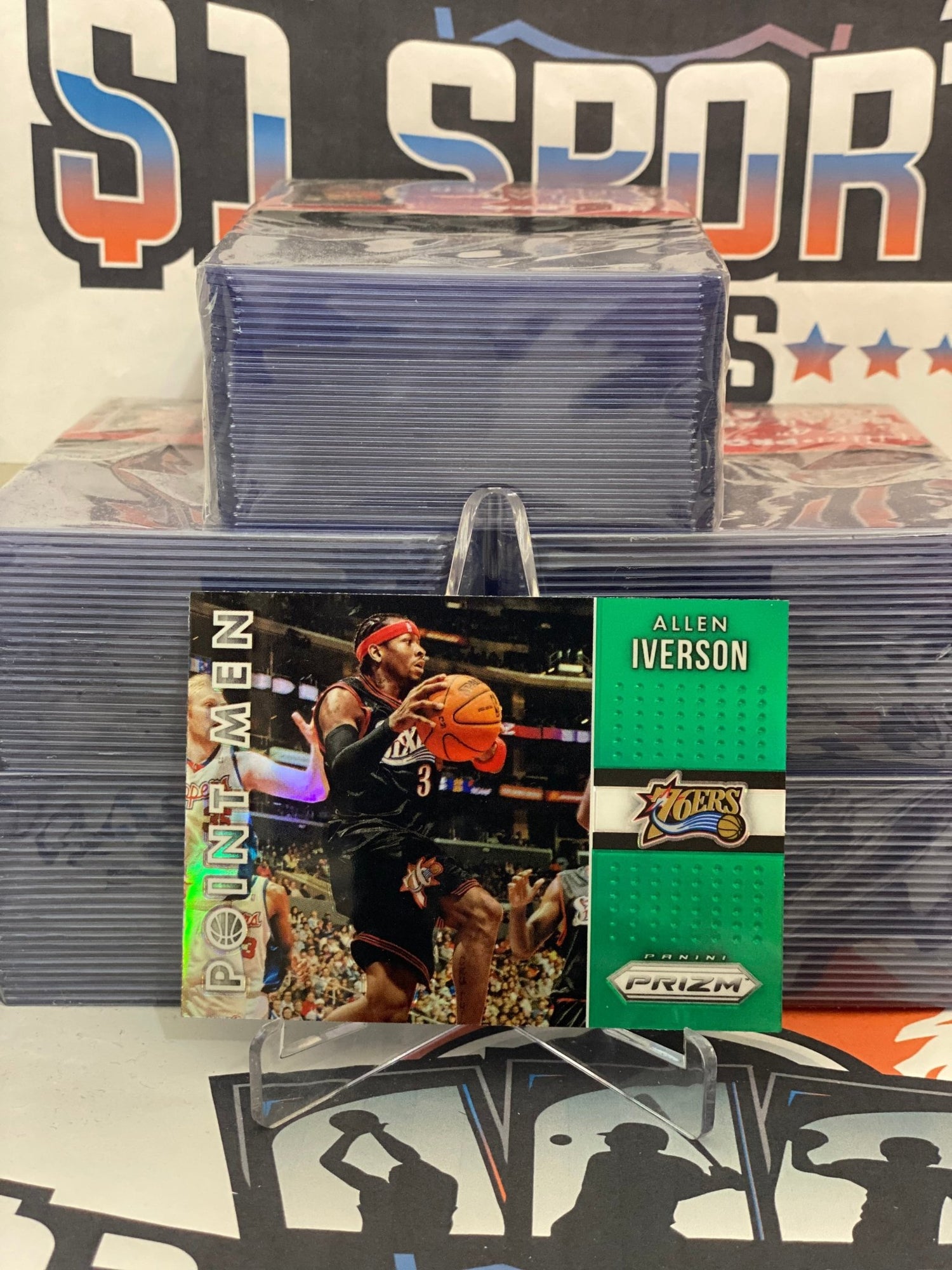 2015 Panini Prizm (Green Prizm, Point Men) Allen Iverson #12