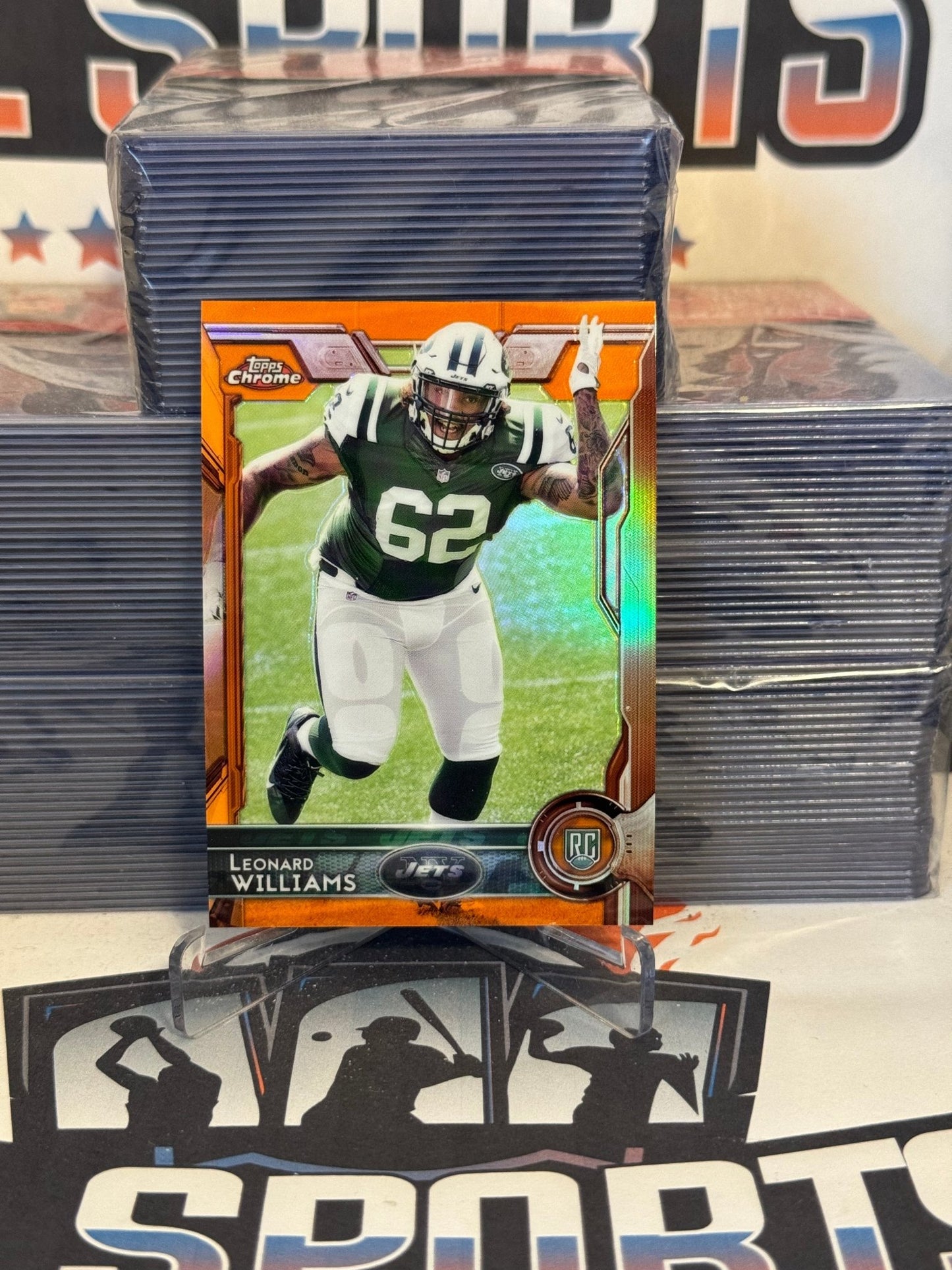 2015 Topps Chrome (Orange Refractor) Leonard Williams Rookie #130