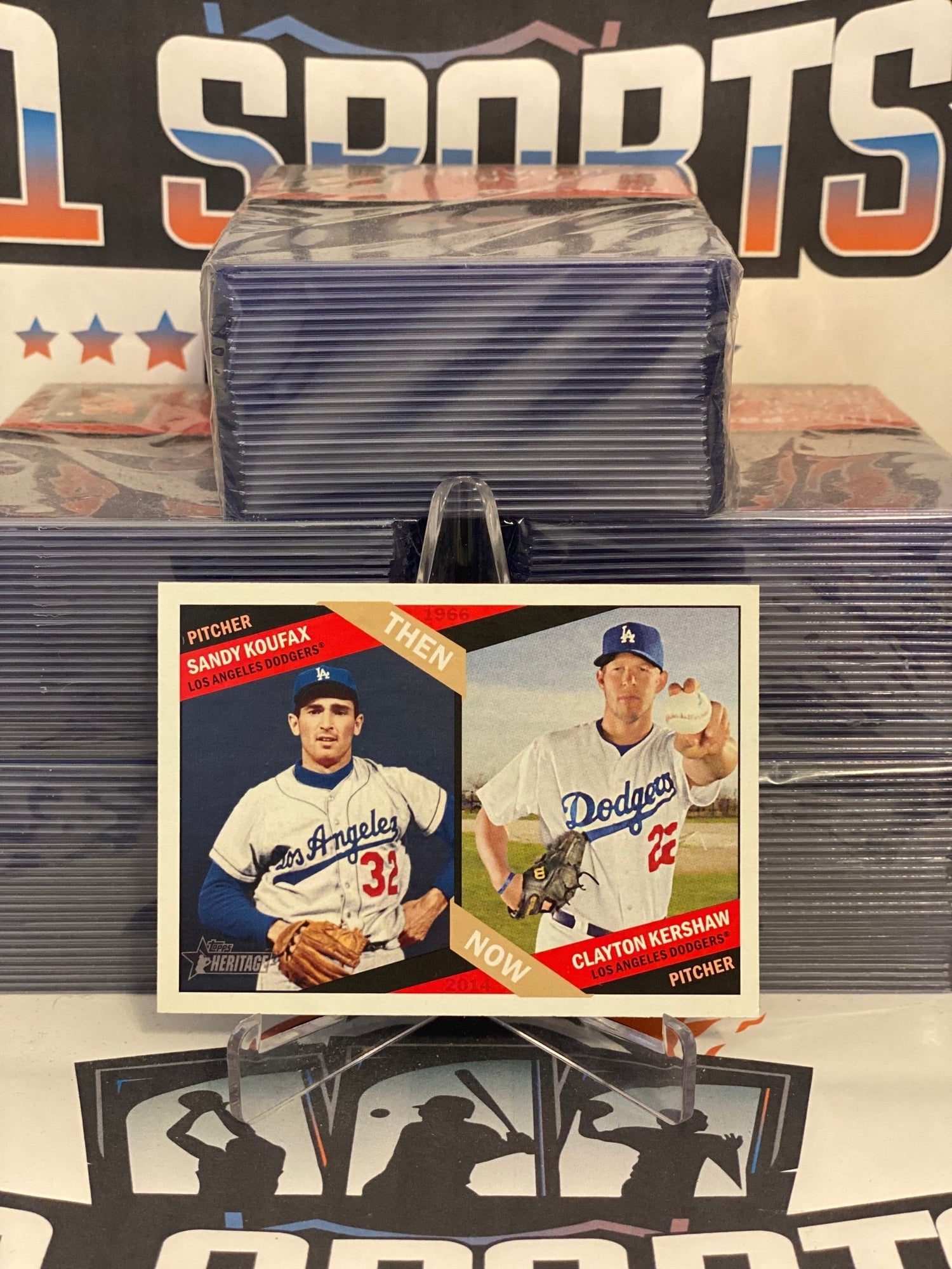 2015 Topps Heritage (Then & Now) Sandy Koufax & Clayton Kershaw #TN-6