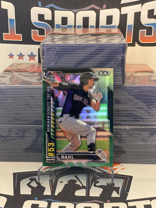 2016 Bowman Chrome (Green Refractor, Top 100 82/99) David Dahl #BTP-53