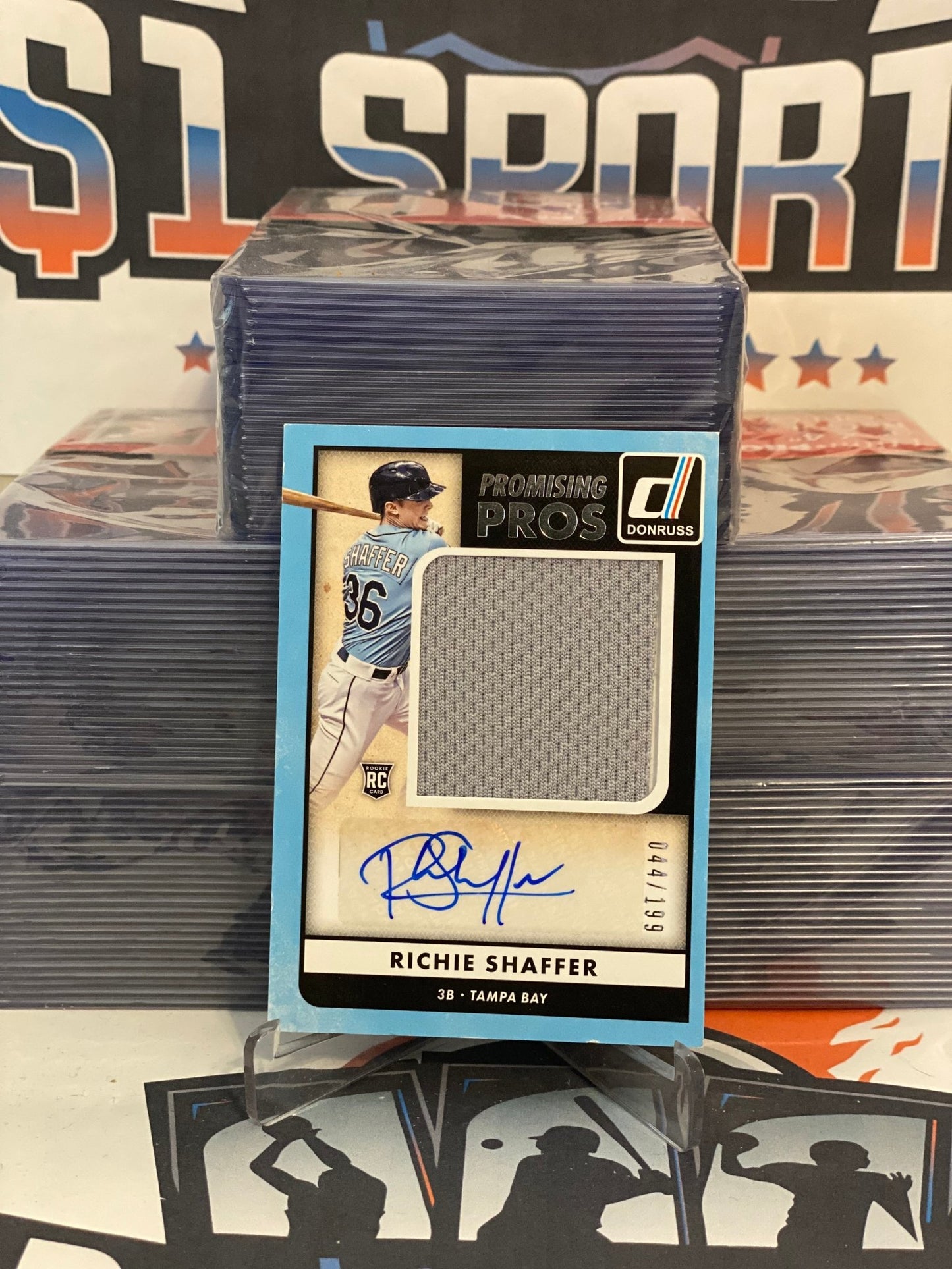 2016 Donruss (Promising Pros Auto & Relic 044/199) Richie Shaffer Rookie #PPMS-RS