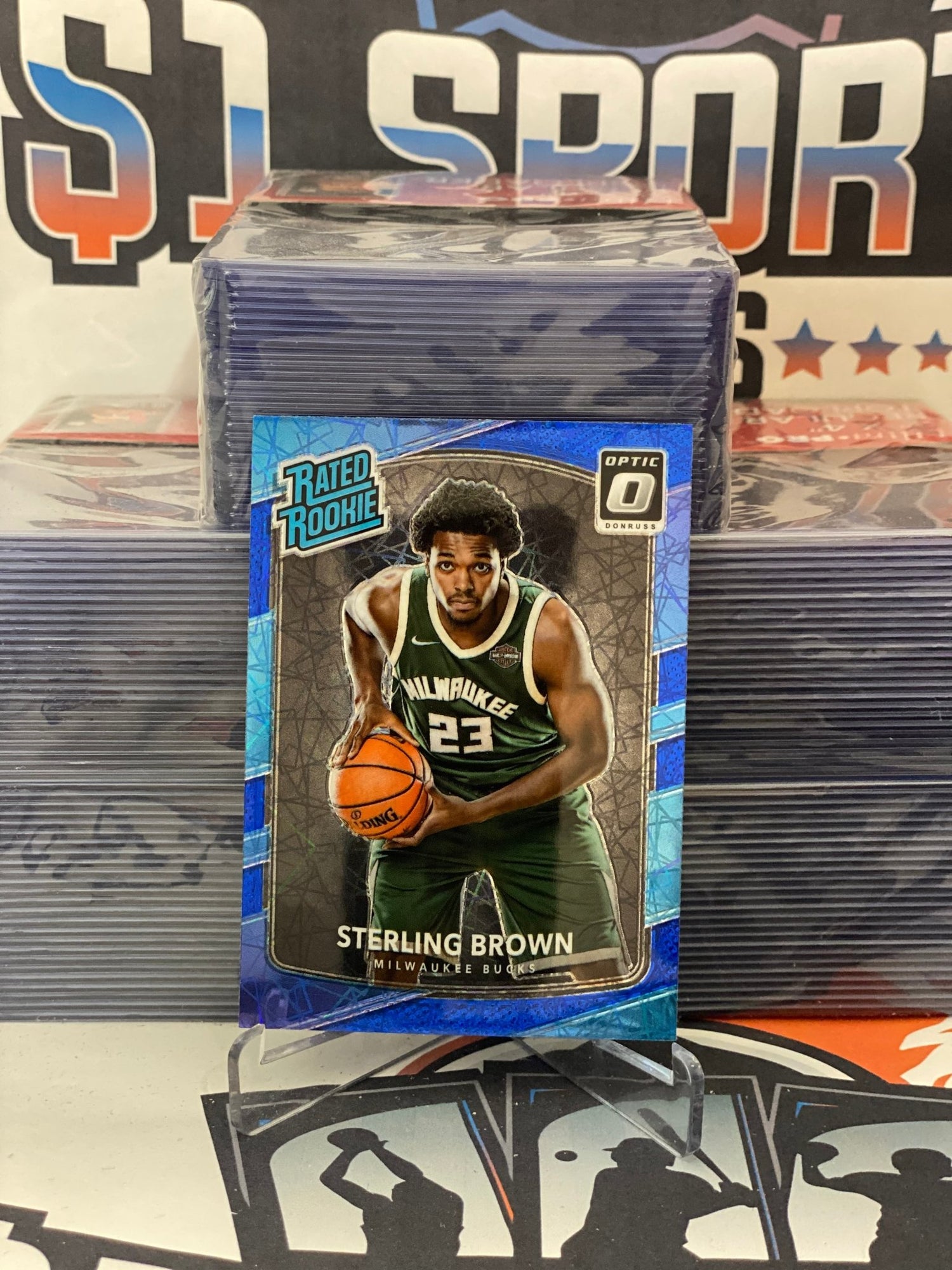 2017 Donruss Optic (Blue Velocity Prizm, Rated Rookie) Sterling Brown #165