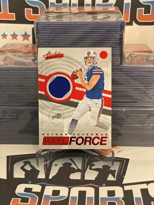 2017 Panini Absolute (Red, Rookie Force Relic) Nathan Peterman #11