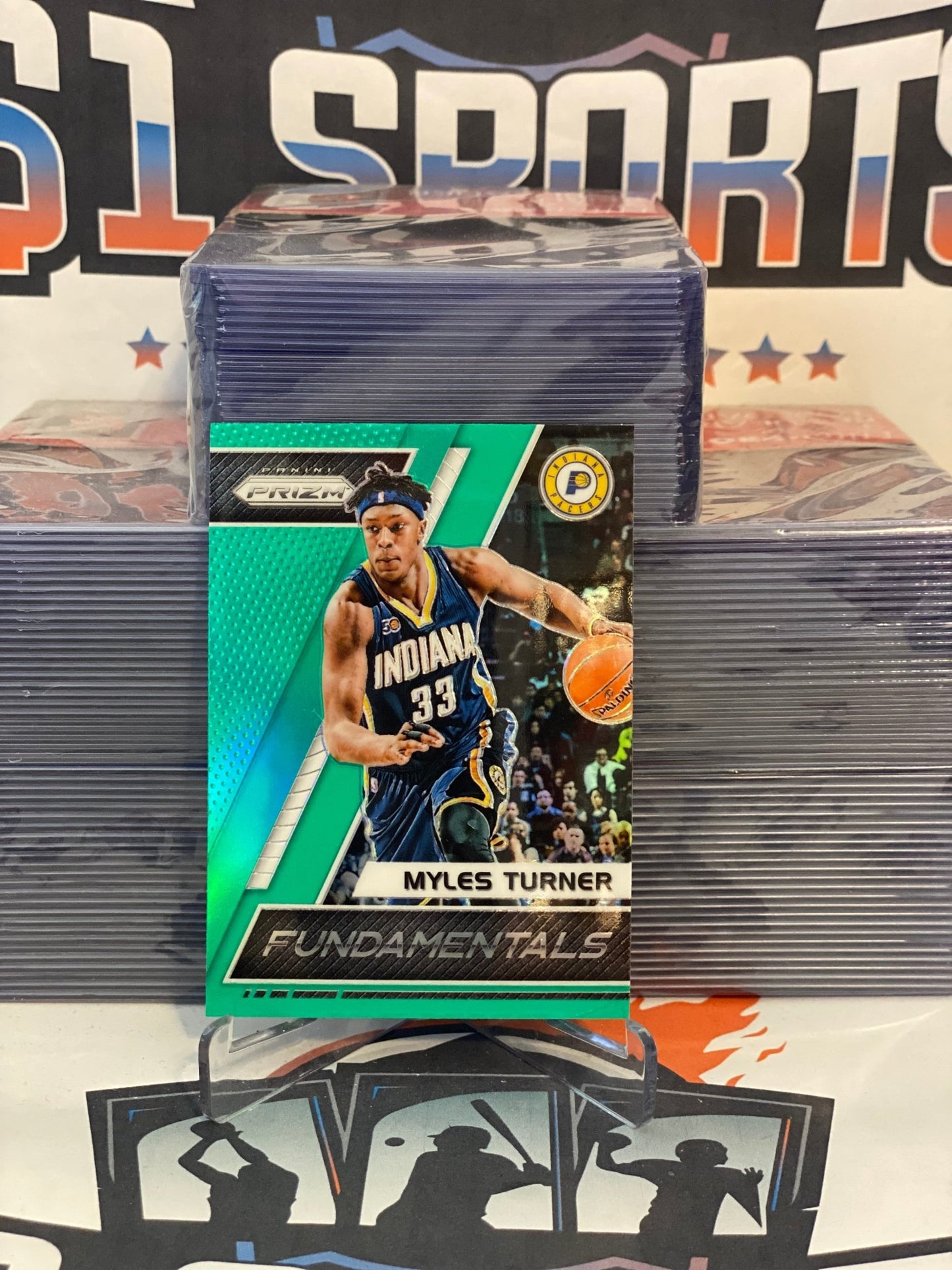 2017 Panini Prizm (Green Prizm, Fundamentals) Myles Turner #40