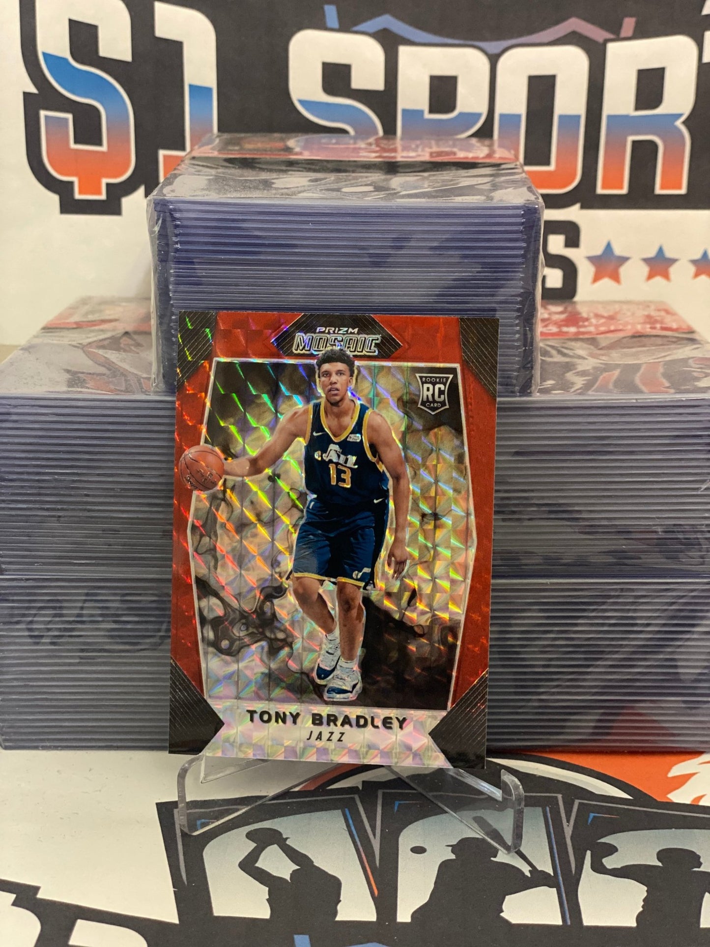 2017 Panini Prizm (Red Mosaic Prizm) Tony Bradley Rookie #25