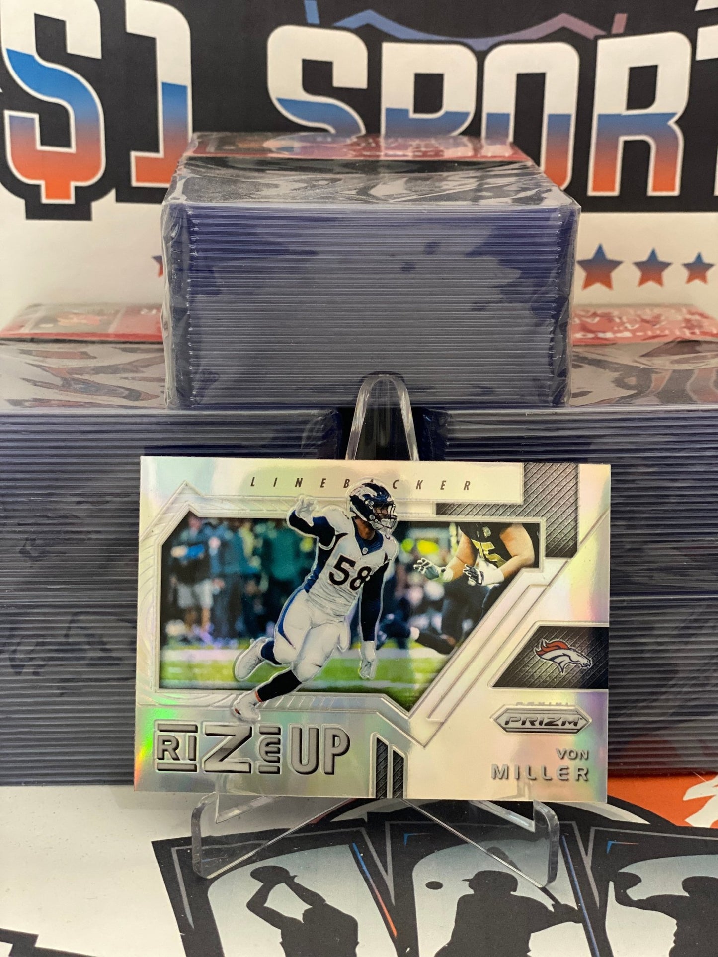 2017 Panini Prizm (Silver Prizm, Rize Up) Von Miller #7