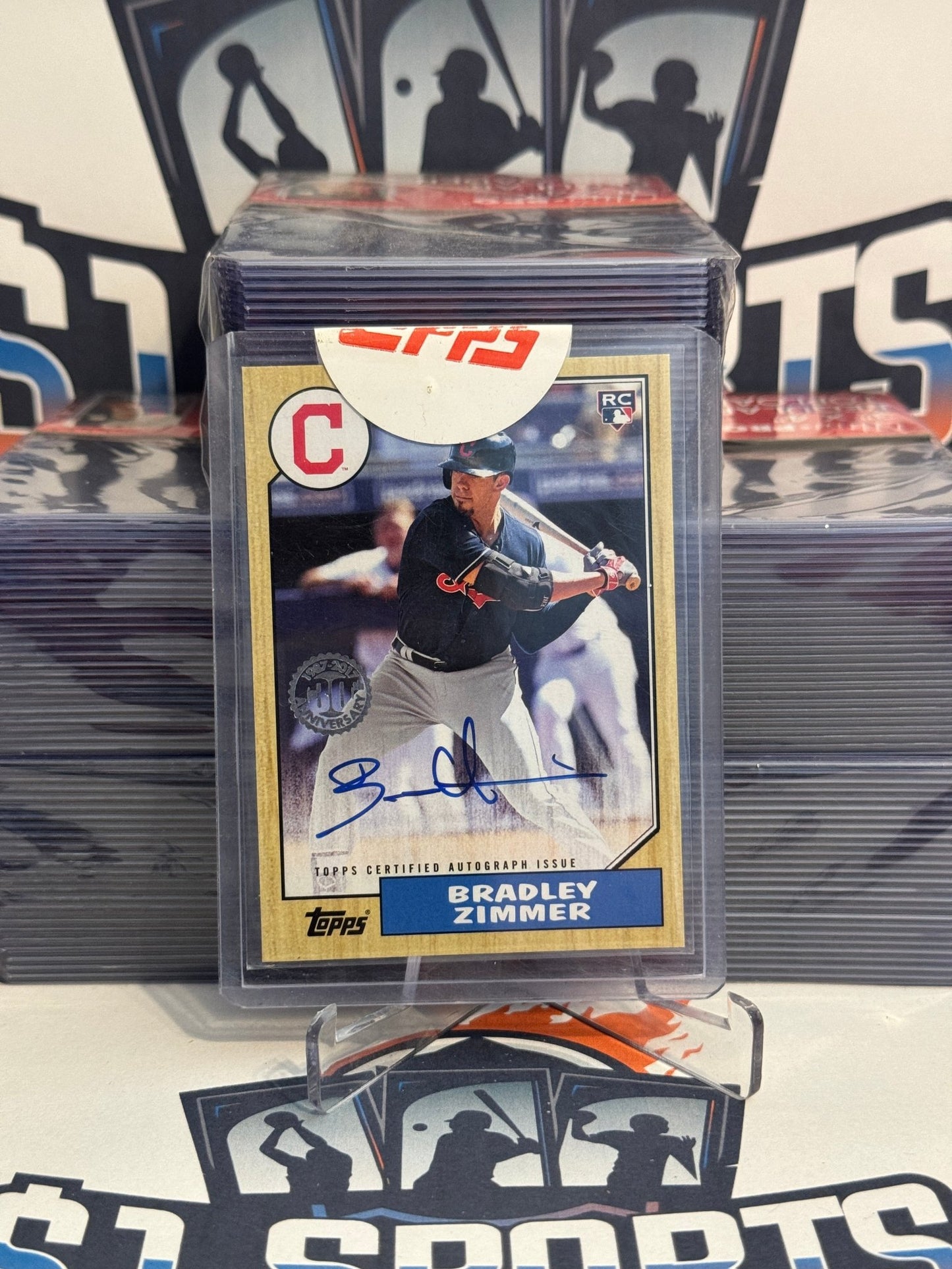 2017 Topps (1987 Redux Auto) Bradley Zimmer Rookie #87A-BZ