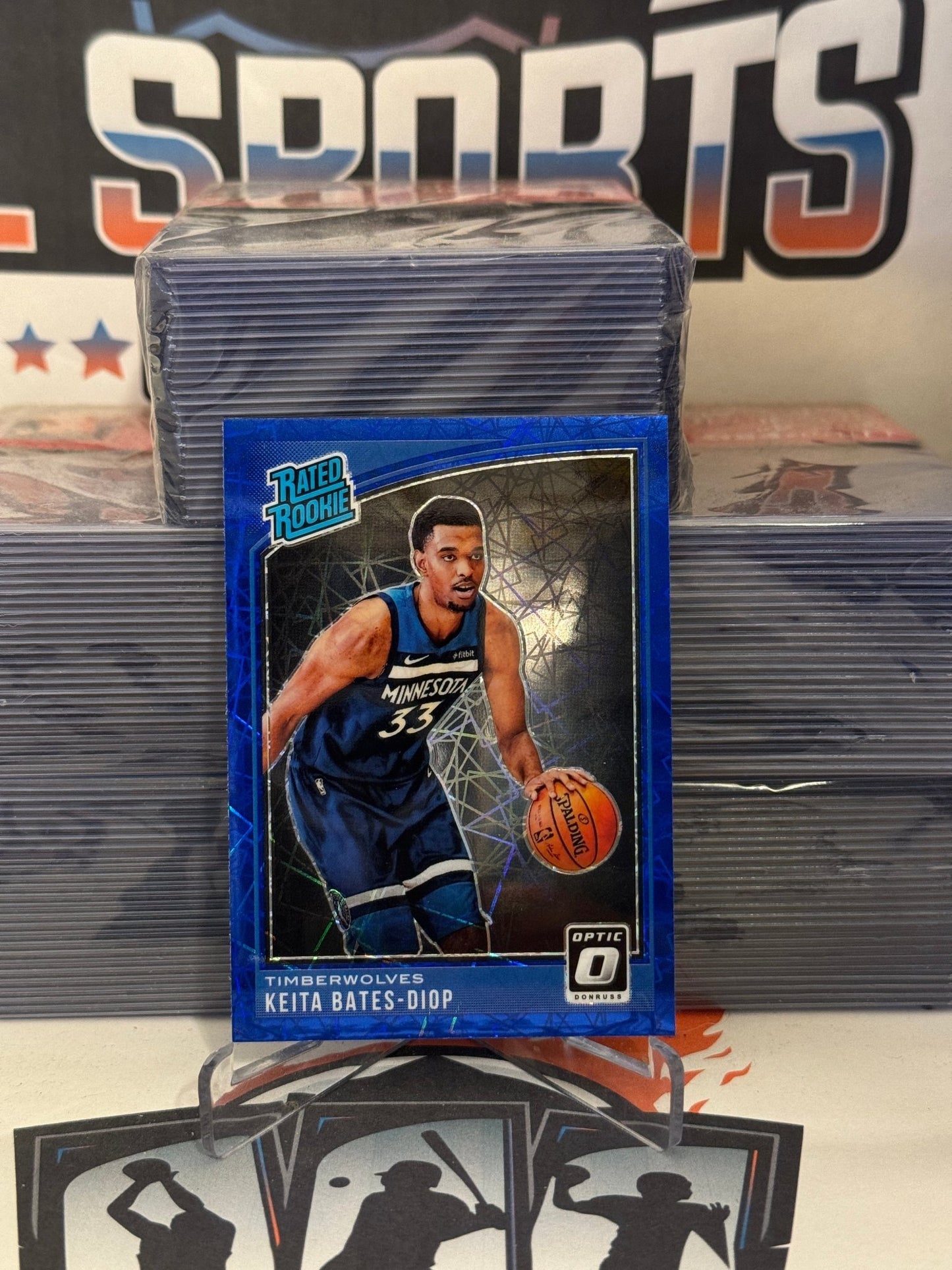 2018 Donruss Optic (Blue Laser Prizm, Rated Rookie) Keita Bates-Diop #191