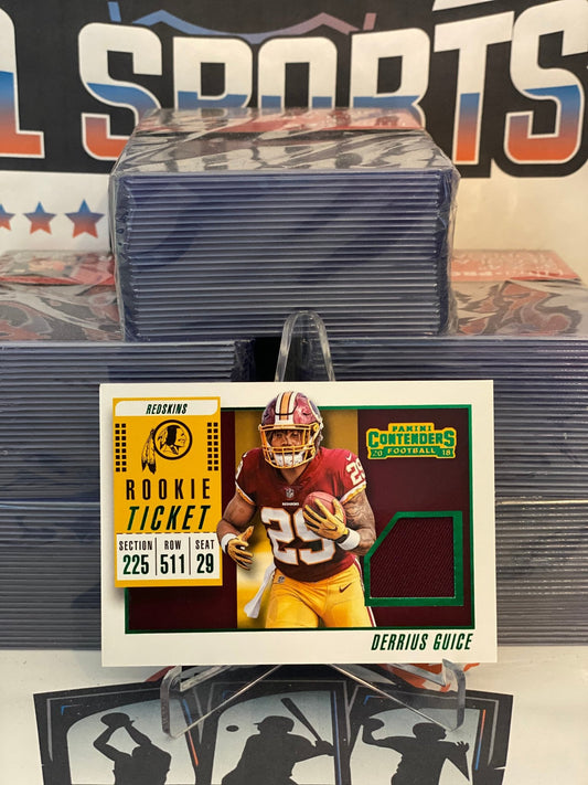 2018 Panini Contenders (Green, Rookie Ticket Relic) Derrius Guice #RTSV-21