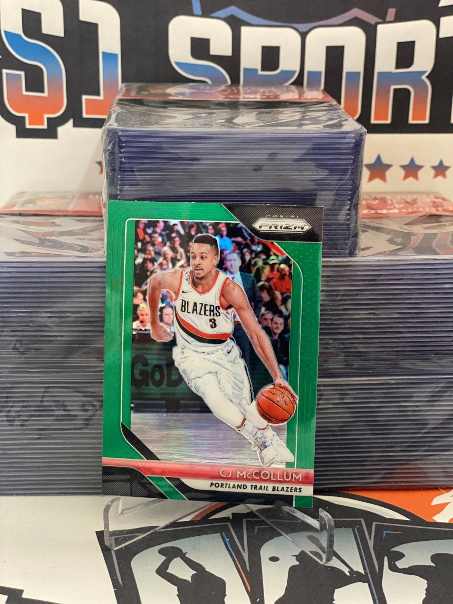 2018 Panini Prizm (Green Prizm) CJ McCollum #91