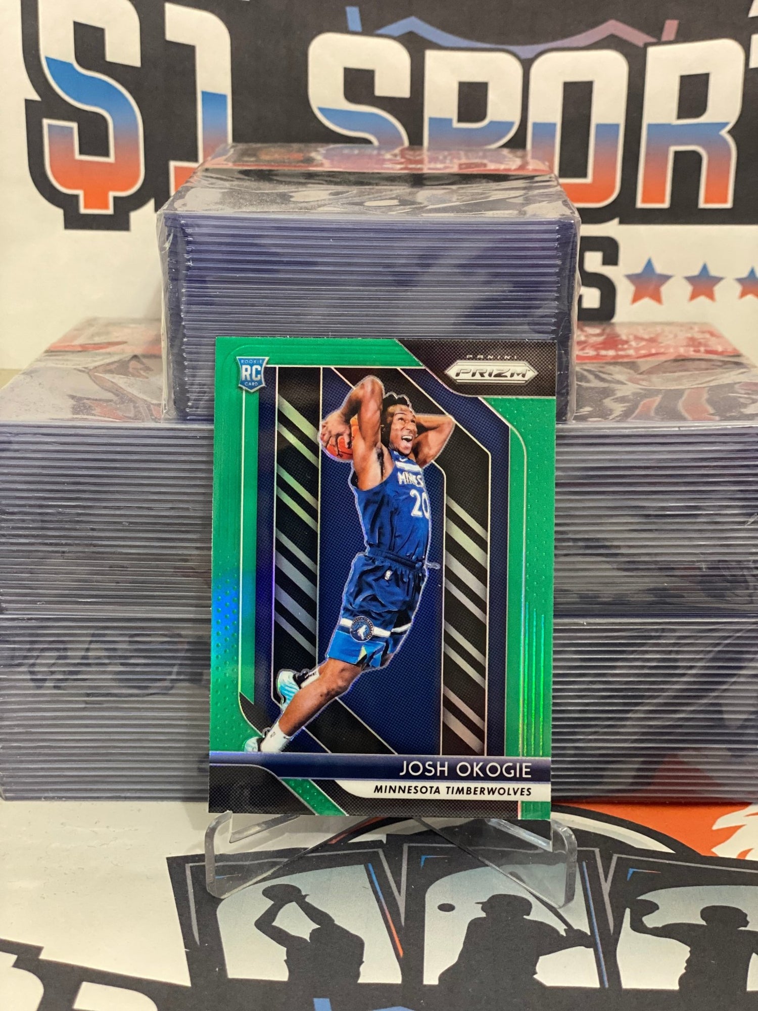 2018 Panini Prizm (Green Prizm) Josh Okogie Rookie #37