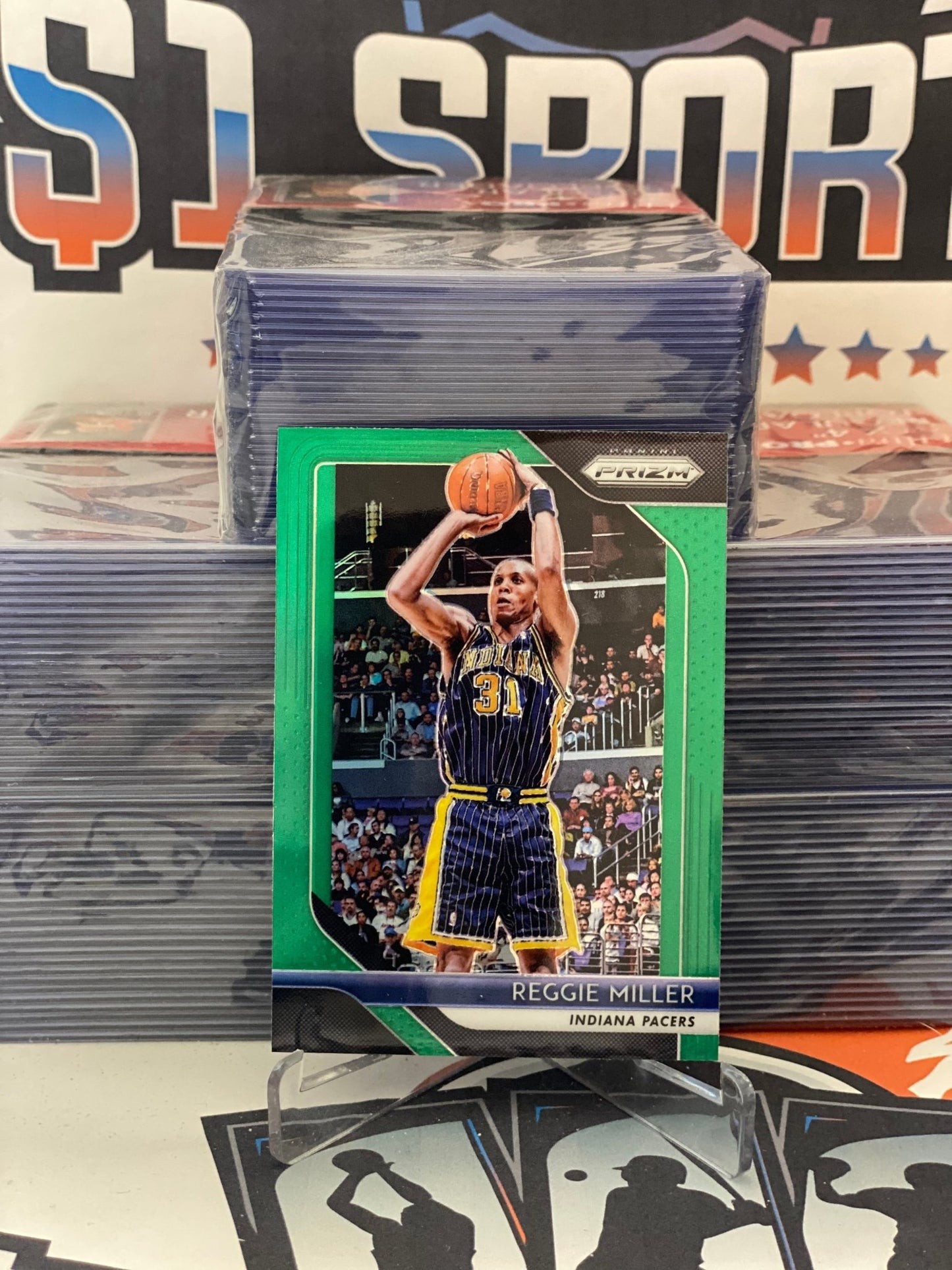 2018 Panini Prizm (Green Prizm) Reggie Miller #55