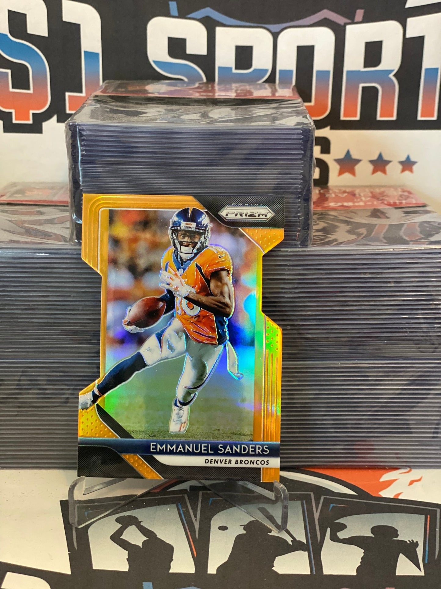 2018 Panini Prizm (Orange Die Cut Prizm 187/249) Emmanuel Sanders #139