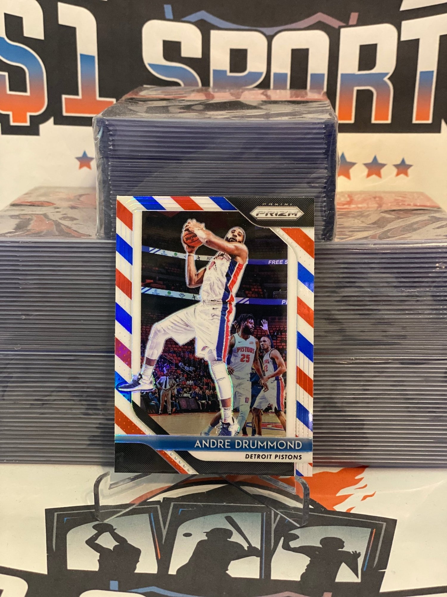 2018 Panini Prizm (Red White Blue Prizm) Andre Drummond #182