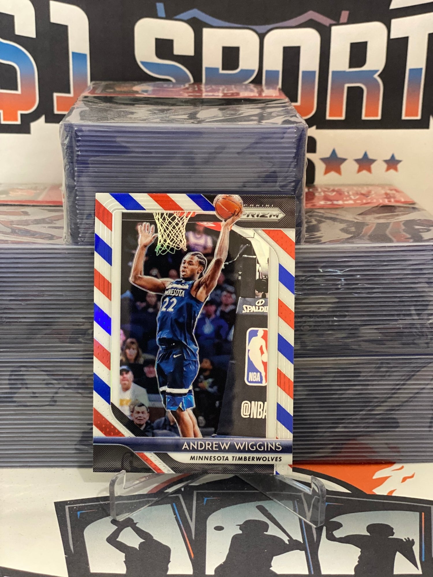 2018 Panini Prizm (Red White Blue Prizm) Andrew Wiggins #87