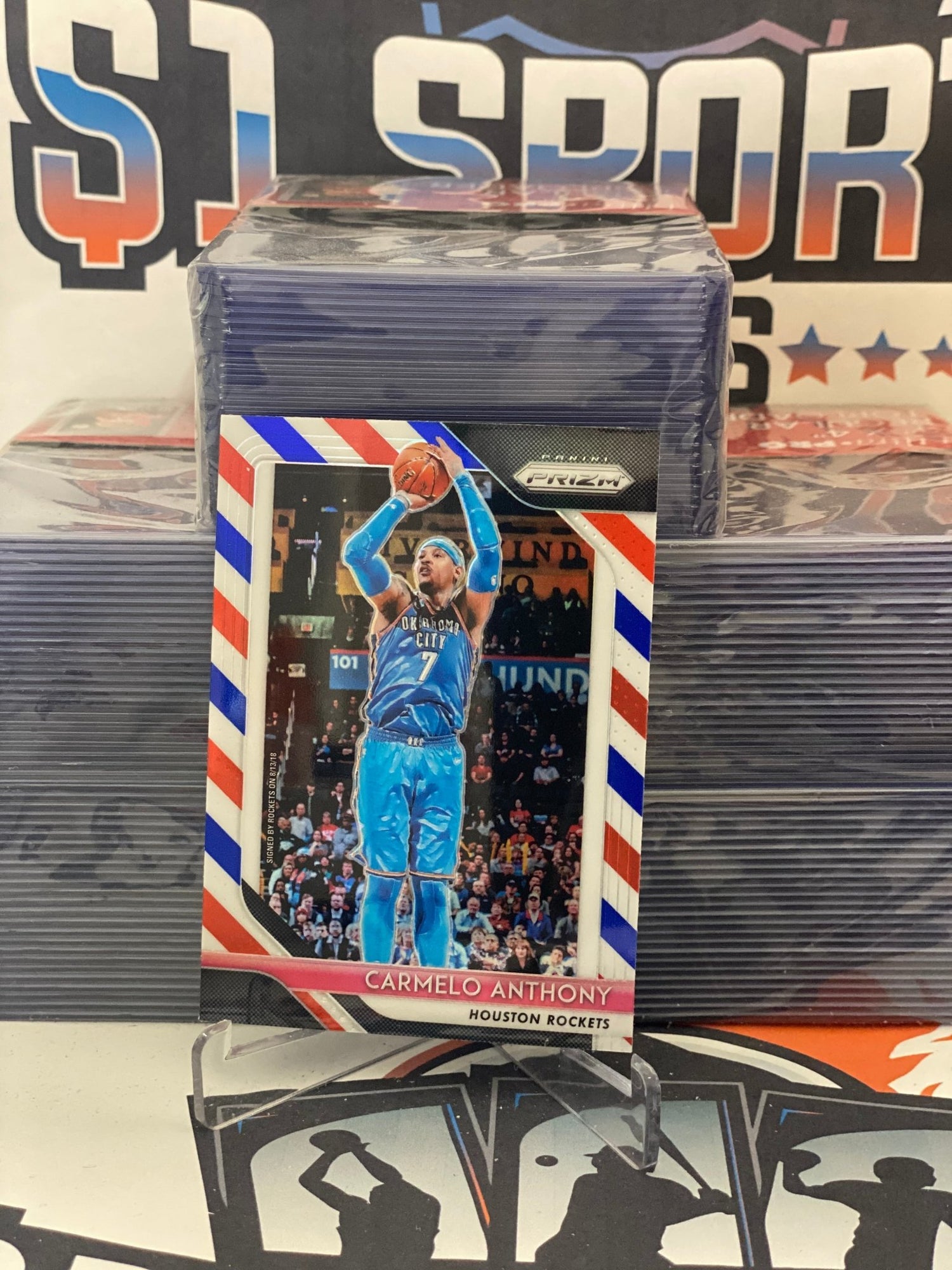 2018 Panini Prizm (Red White Blue Prizm) Carmelo Anthony #59