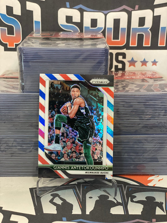 2018 Panini Prizm (Red White Blue Prizm) Giannis Antetokounmpo #296