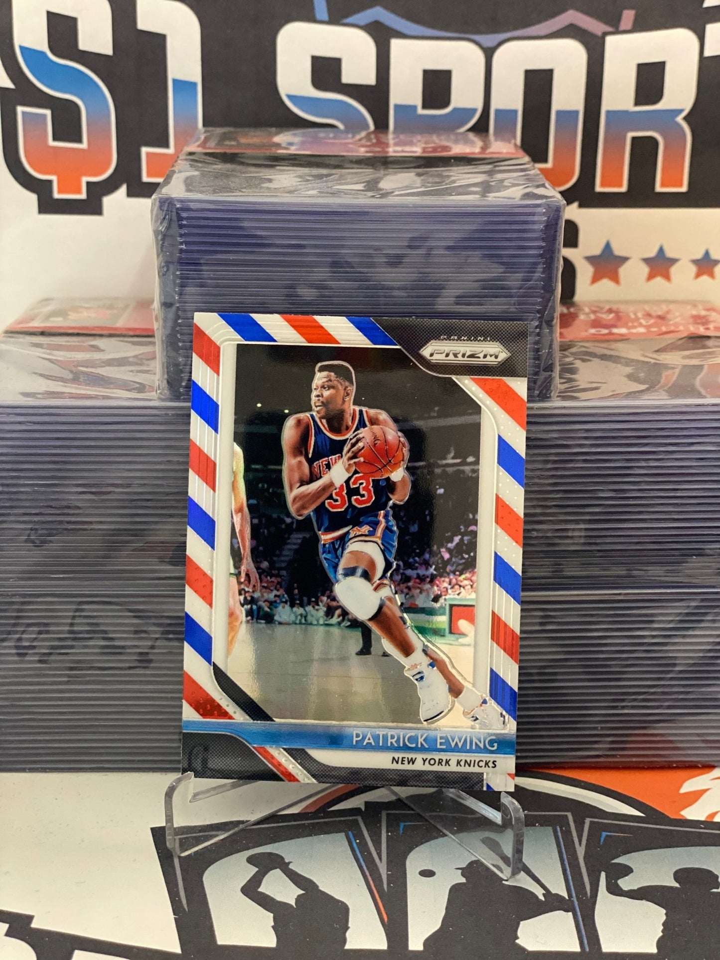 2018 Panini Prizm (Red White Blue Prizm) Patrick Ewing #105