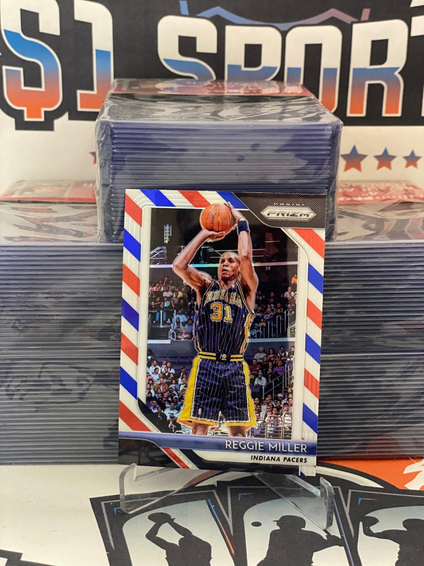 2018 Panini Prizm (Red White Blue Prizm) Reggie Miller #55