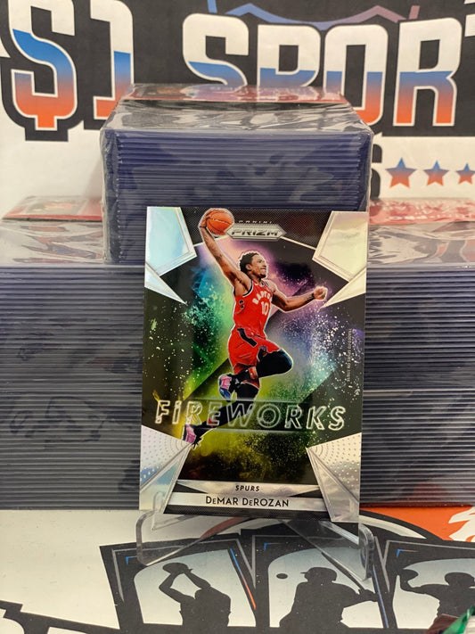 2018 Panini Prizm (Silver Prizm, Fireworks) DeMar DeRozan #24