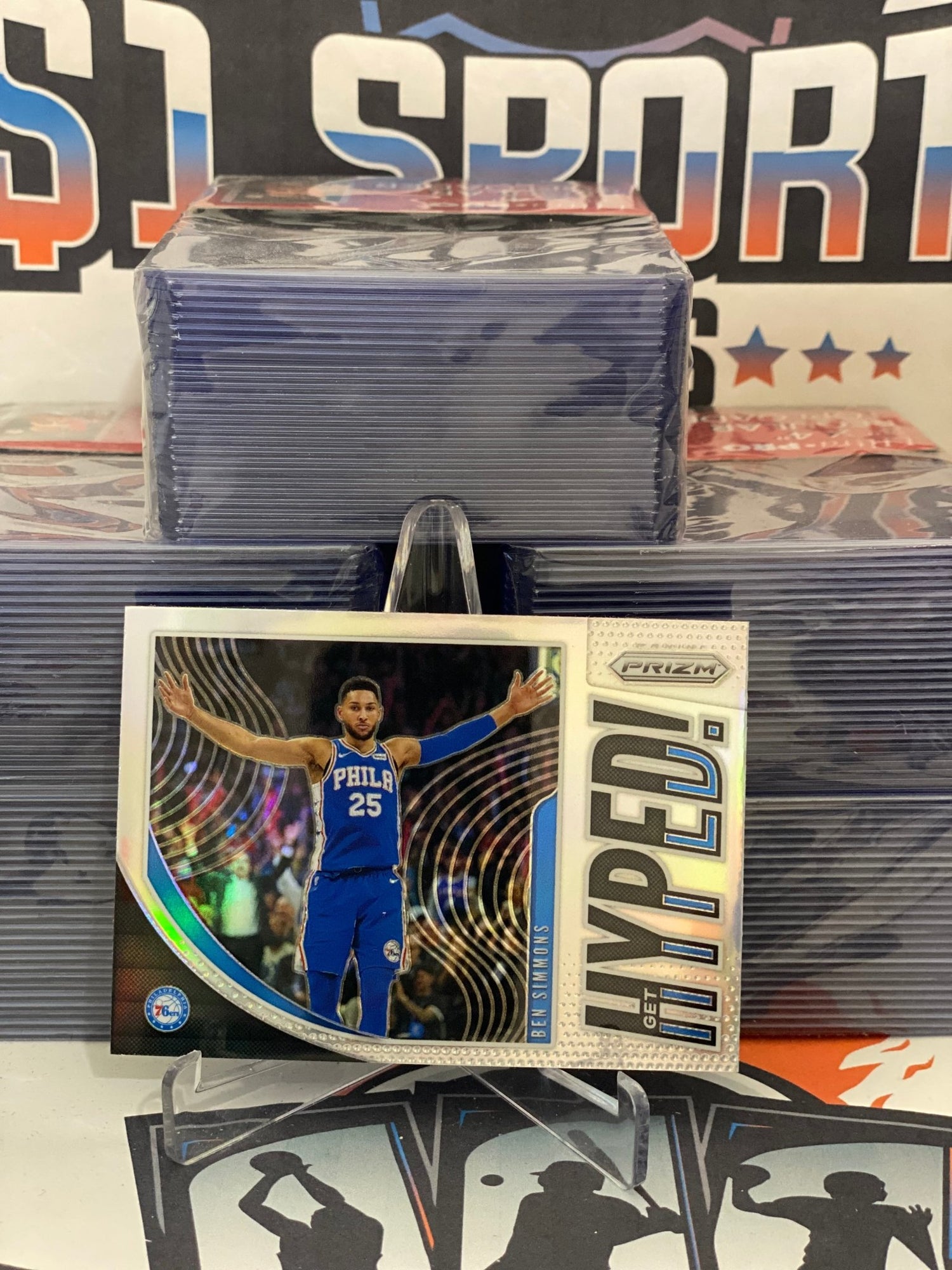 2018 Panini Prizm (Silver Prizm, Get Hyped!) Ben Simmons #9