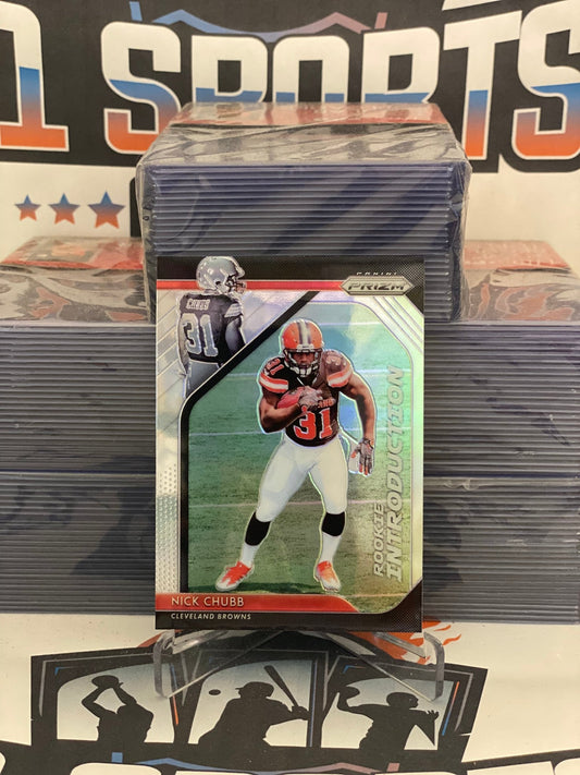 2018 Panini Prizm (Silver Prizm, Introductions) Nick Chubb Rookie #RI-13