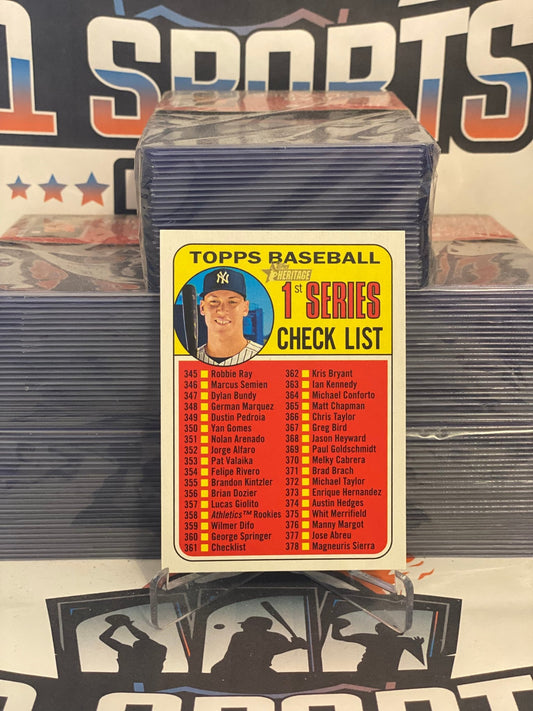 2018 Topps Heritage (Checklist) Aaron Judge #361