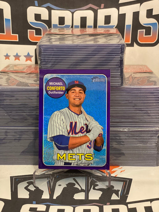 2018 Topps Heritage (Purple Chrome Refractor) Michael Conforto #THC-364