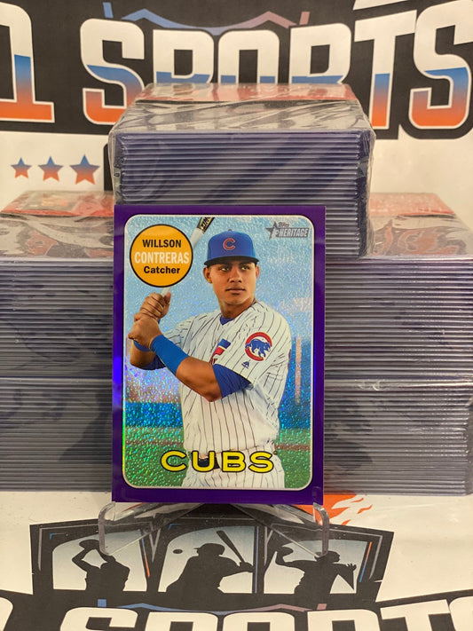 2018 Topps Heritage (Purple Chrome Refractor) Willson Contreras #THC-247