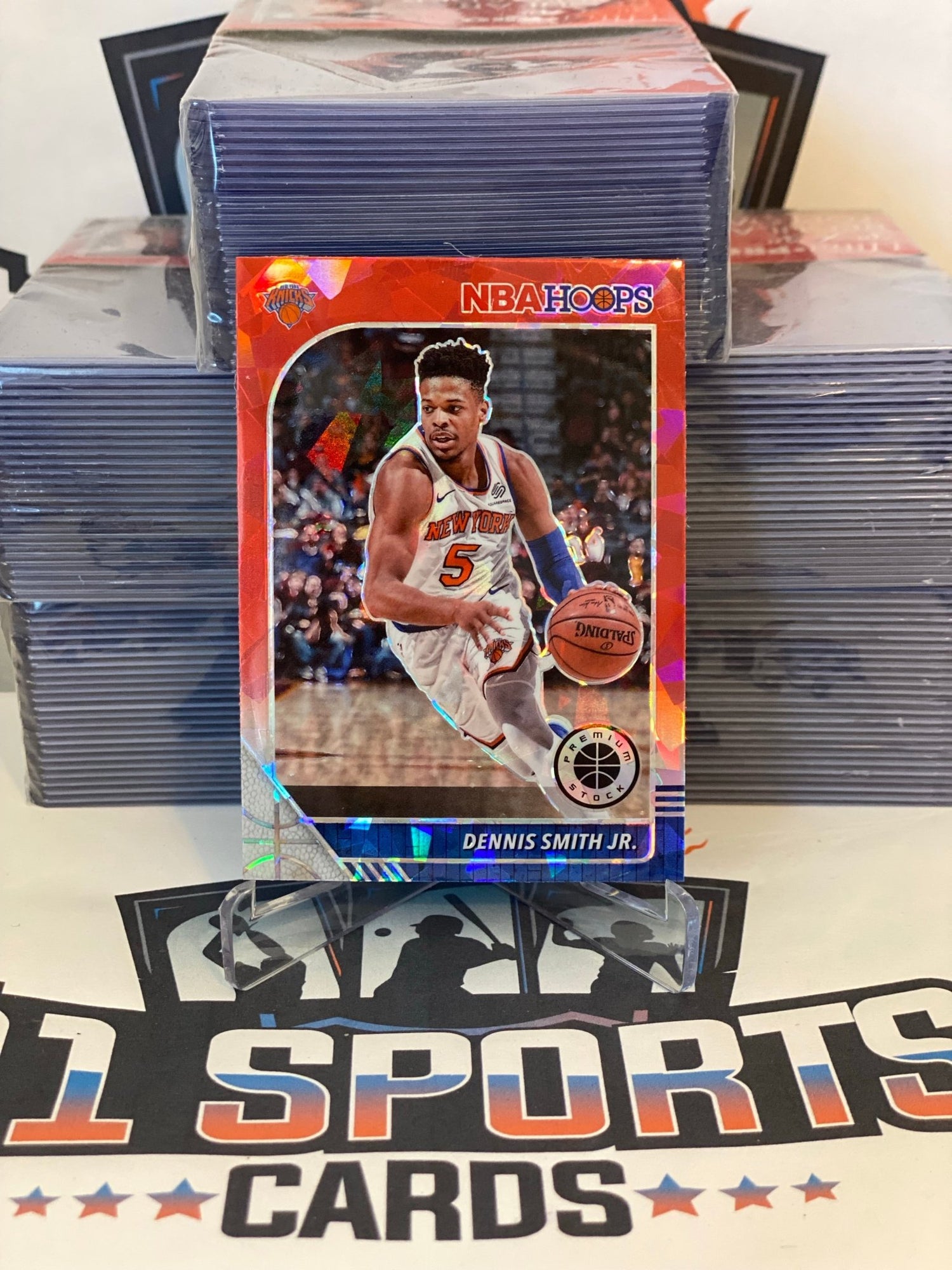 2019-20 NBA Hoops Premium Stock (Red Ice Prizm) Dennis Smith Jr. #127