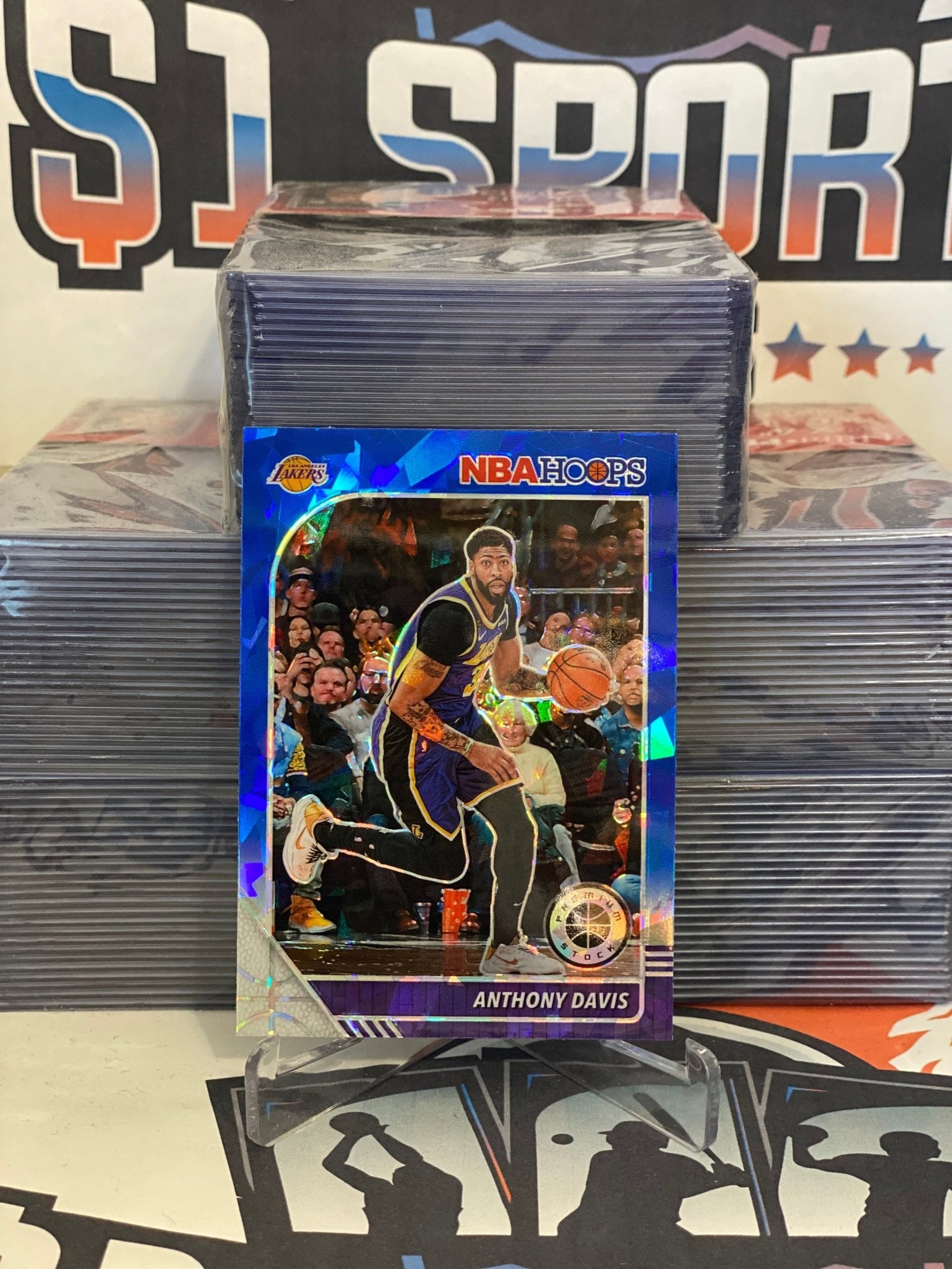 2019 Hoops Premium Stock (Blue Ice Prizm) Anthony Davis #89