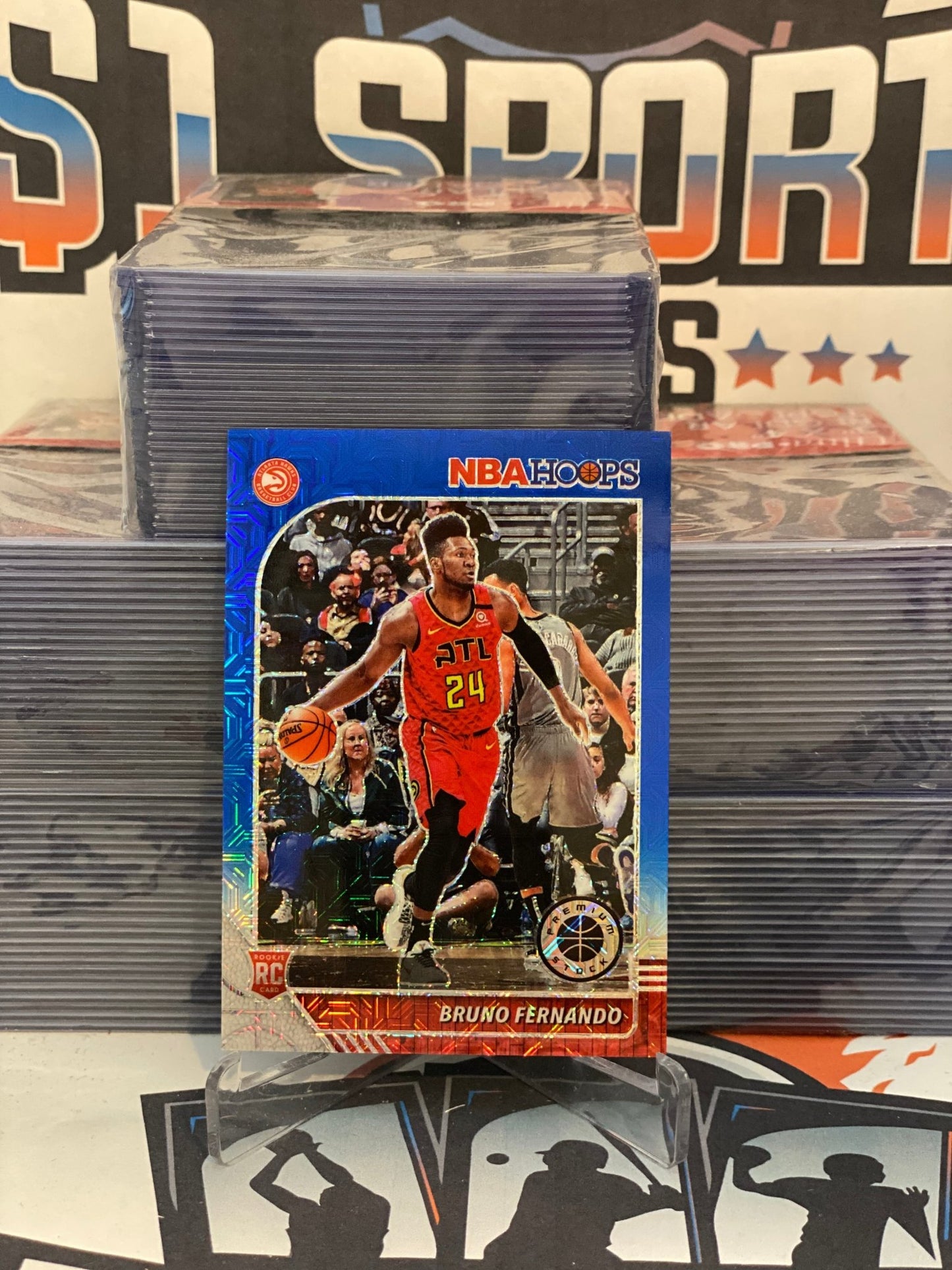 2019 Hoops Premium Stock (Blue Mojo Prizm 74/99) Bruno Fernando Rookie #228