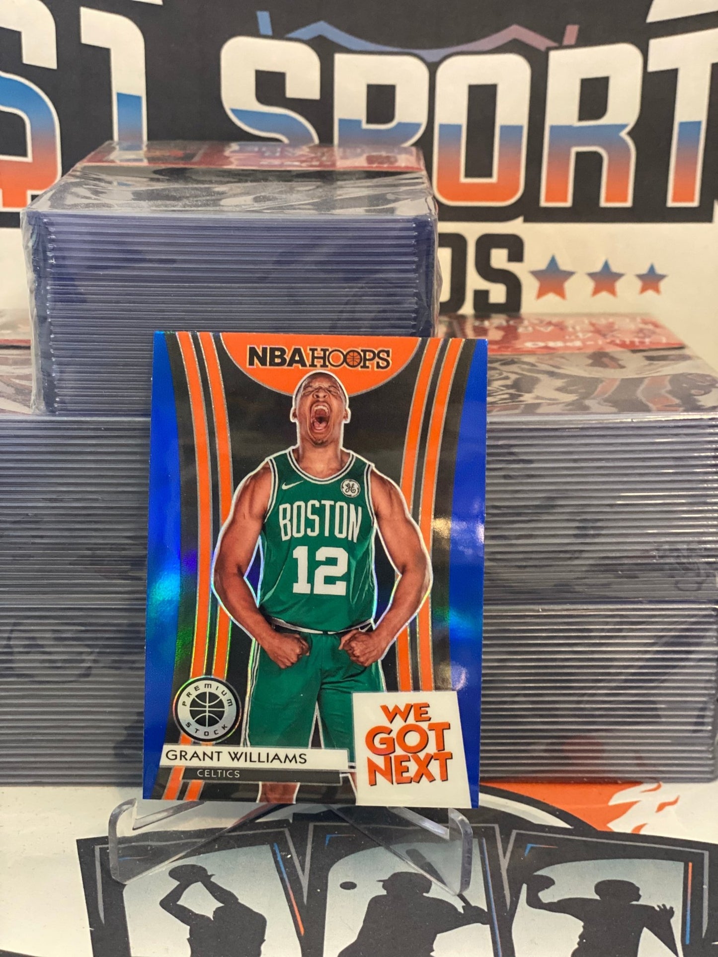 2019 Hoops Premium Stock (Blue Prizm, We Got Next) Grant Williams Rookie #14