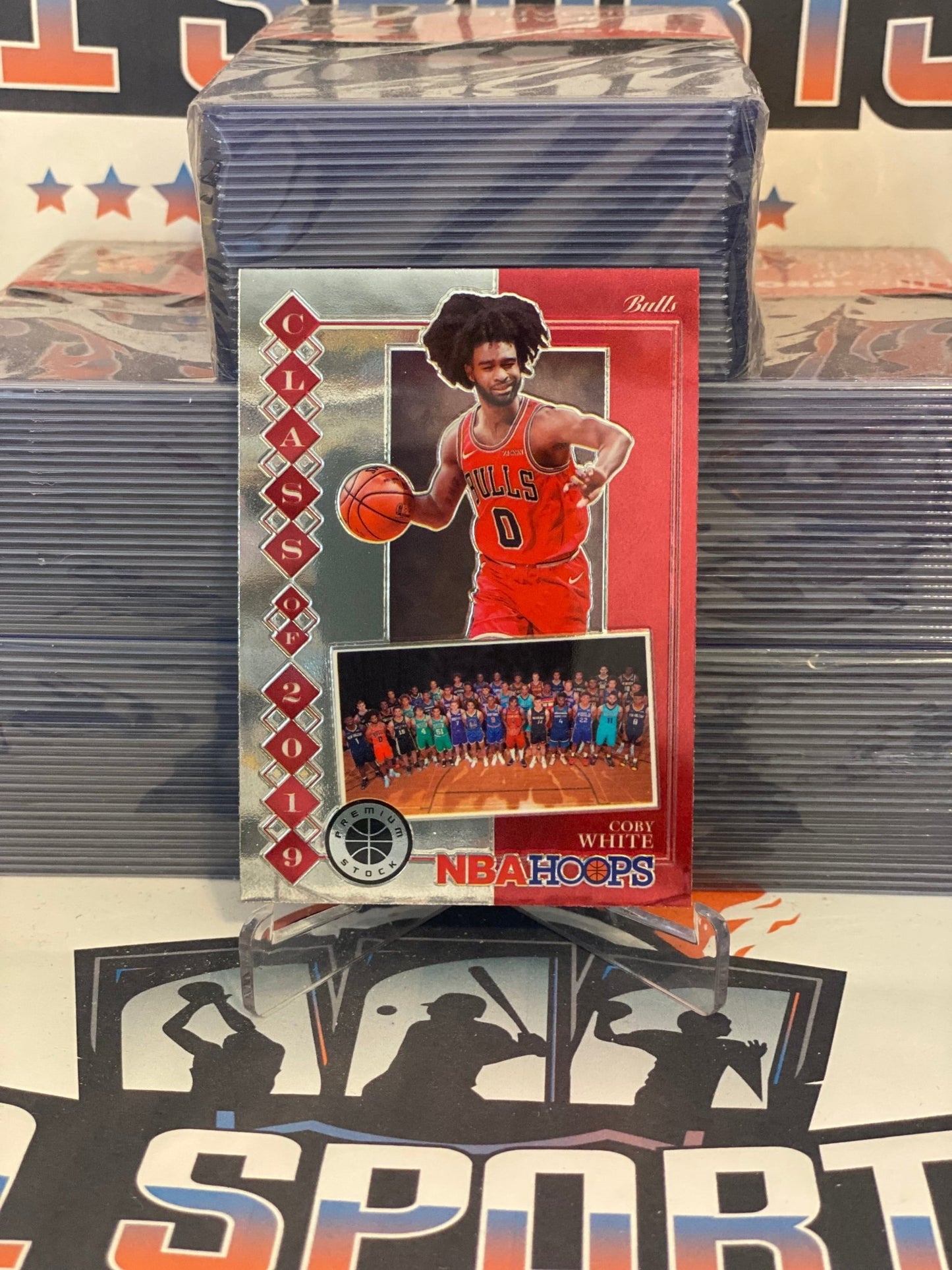 2019 Hoops Premium Stock (Class of 2019) Coby White Rookie #13