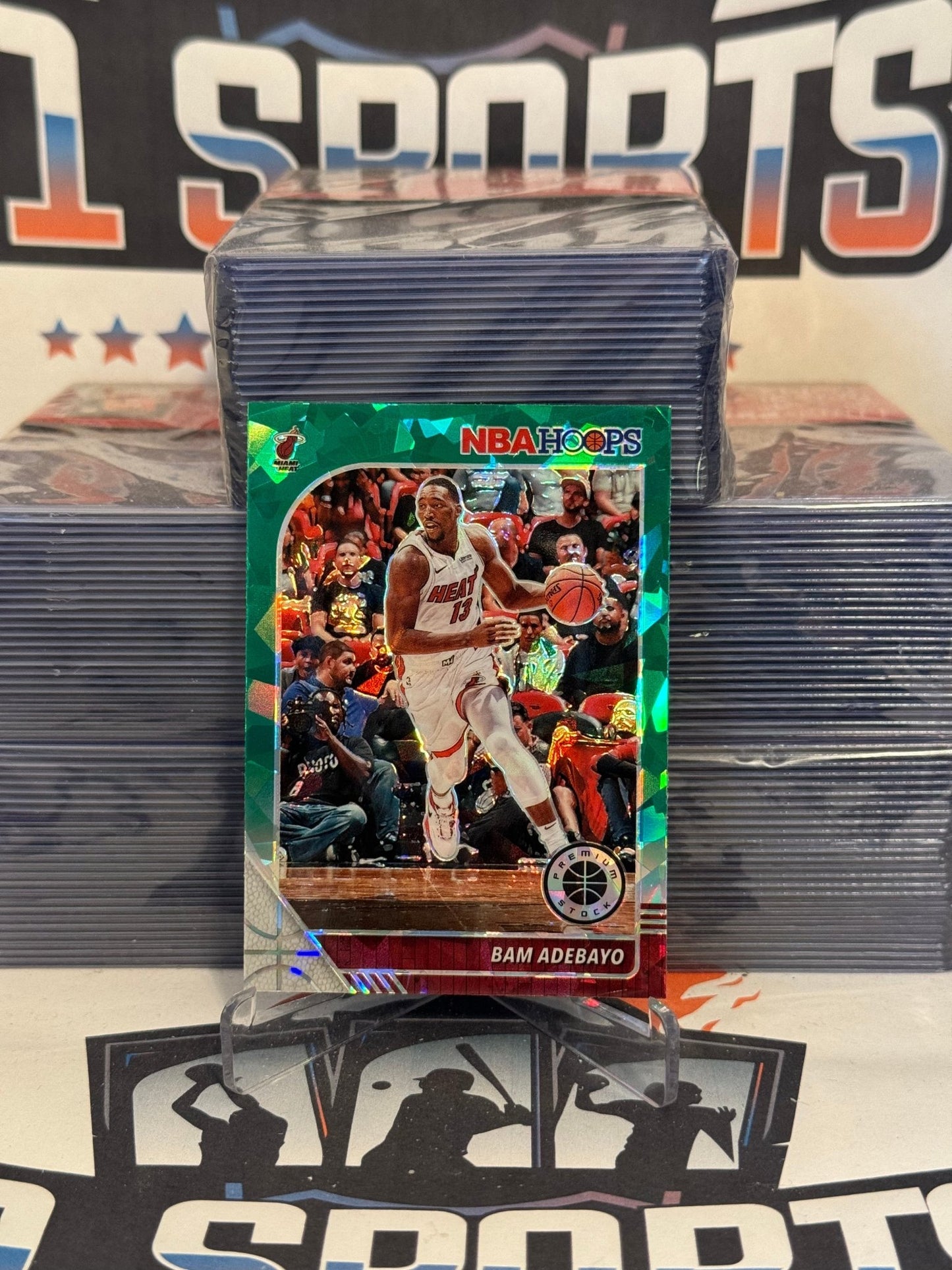 2019 Hoops Premium Stock (Green Cracked Ice Prizm) Bam Adebayo #95
