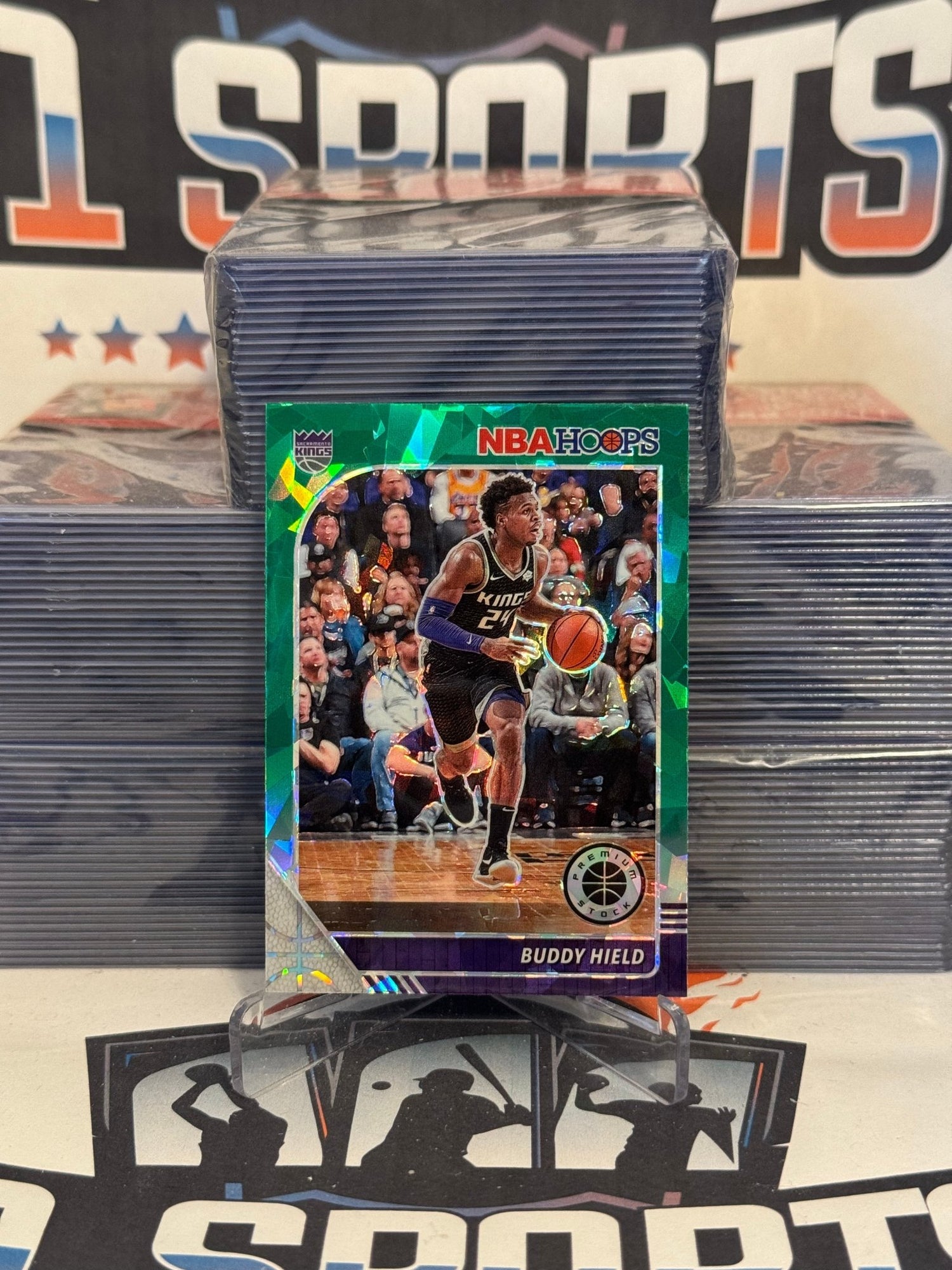 2019 Hoops Premium Stock (Green Cracked Ice Prizm) Buddy Hield #167