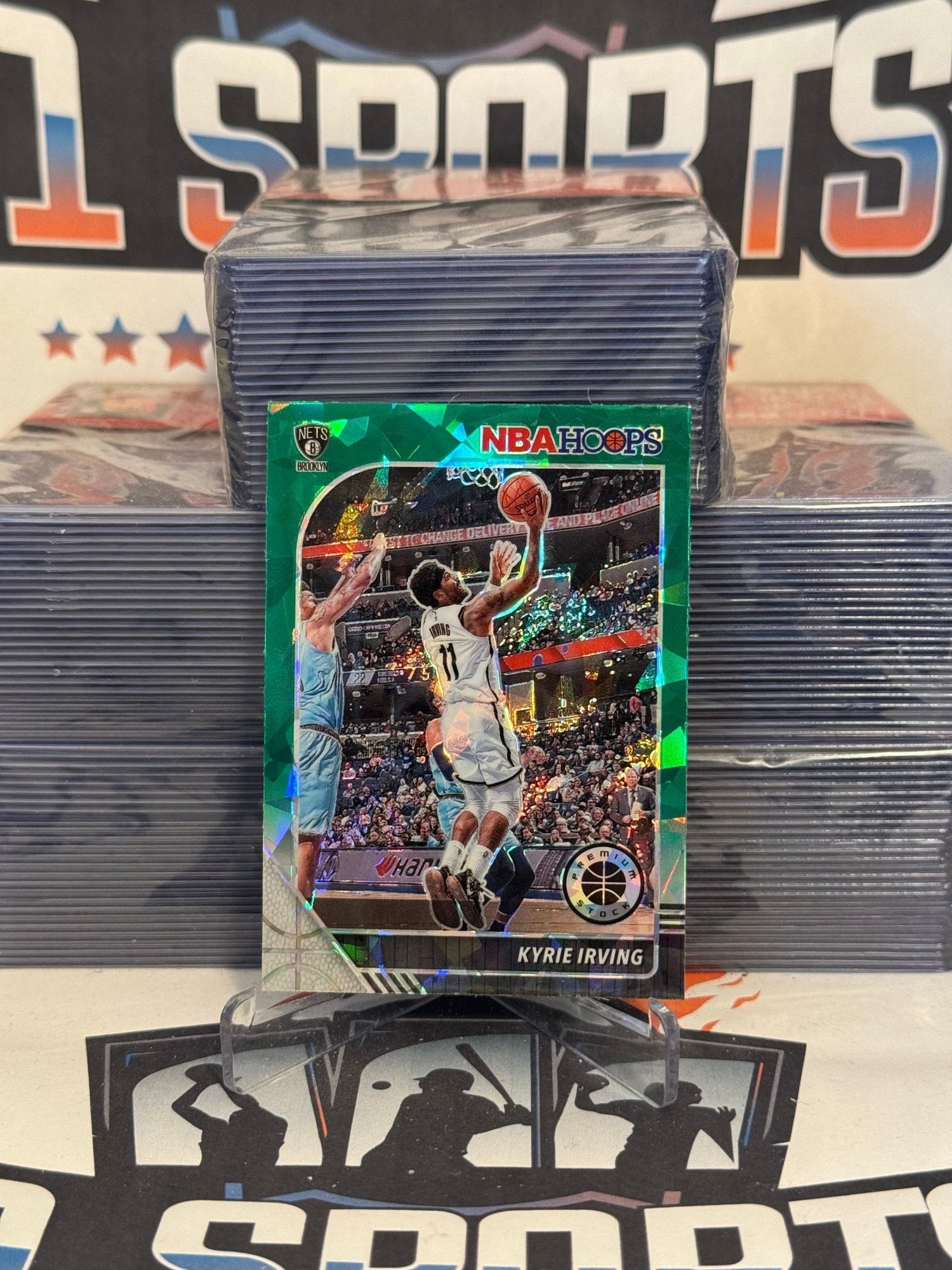 2019 Hoops Premium Stock (Green Cracked Ice Prizm) Kyrie Irving #11