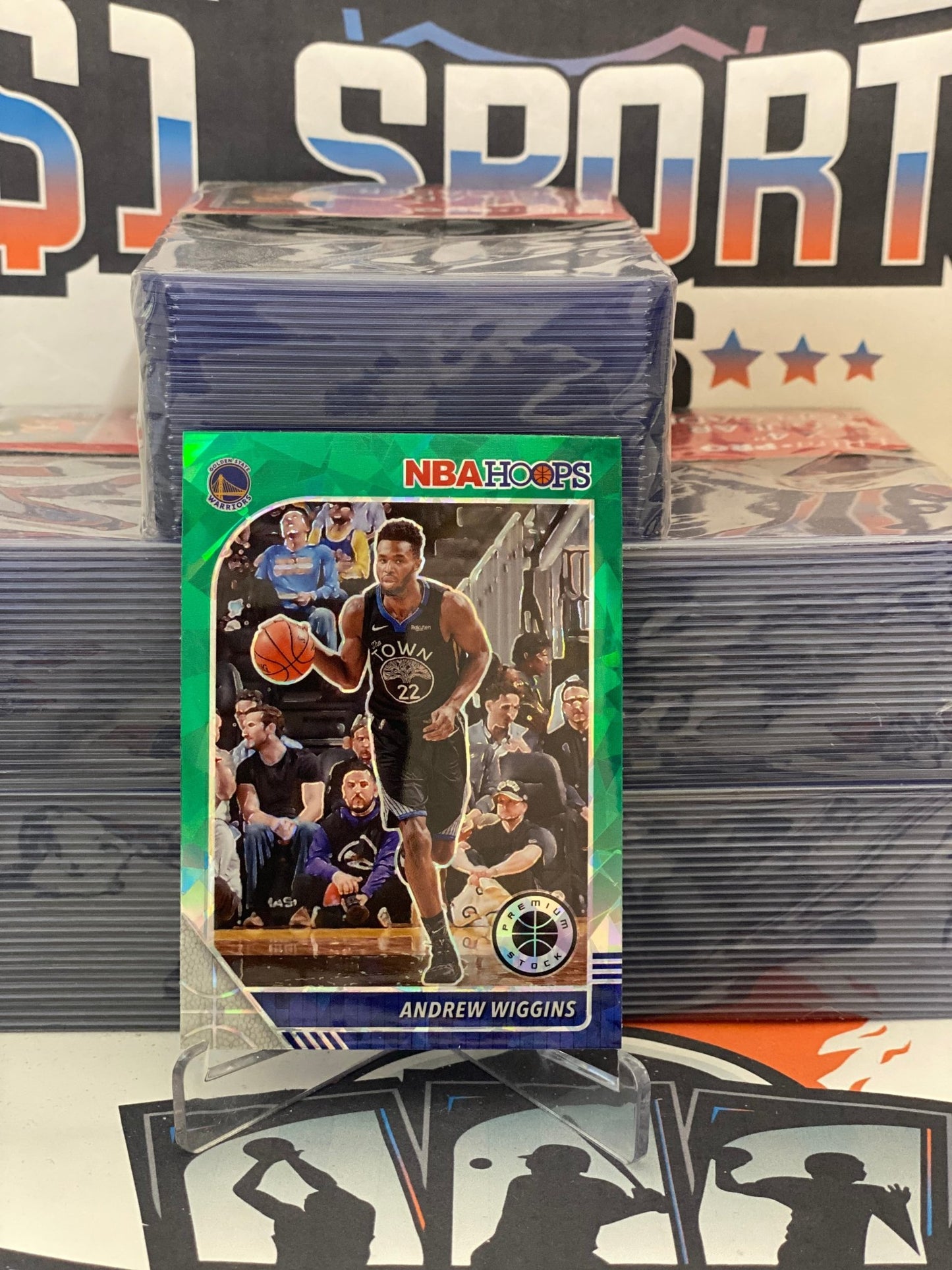 2019 Hoops Premium Stock (Green Ice Prizm) Andrew Wiggins #110