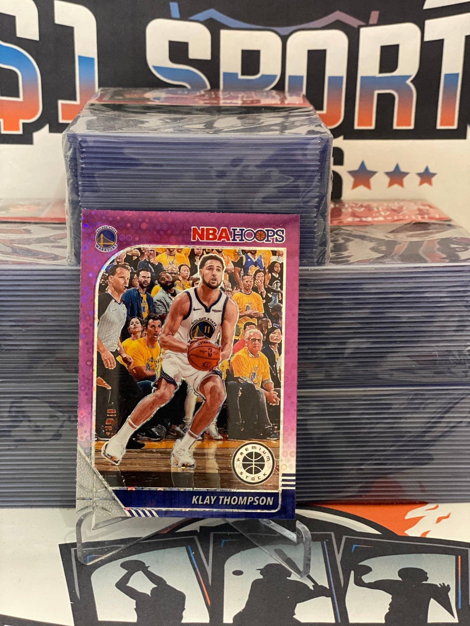 2019 Hoops Premium Stock (Purple Disco Prizm) Klay Thompson #60