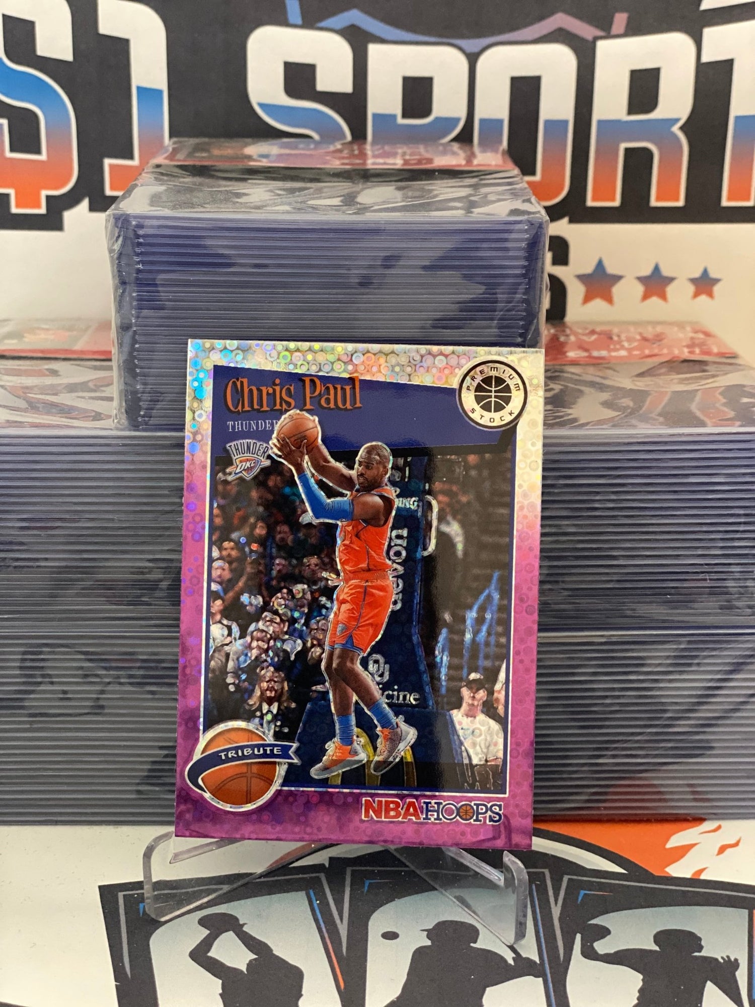 2019 Hoops Premium Stock (Purple Scope Prizm, Tribute) Chris Paul #288