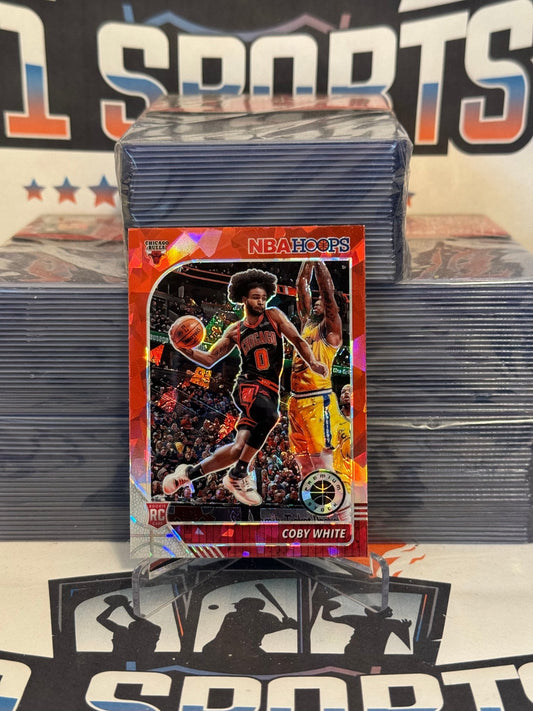 2019 Hoops Premium Stock (Red Cracked Ice Prizm) Coby White Rookie #204