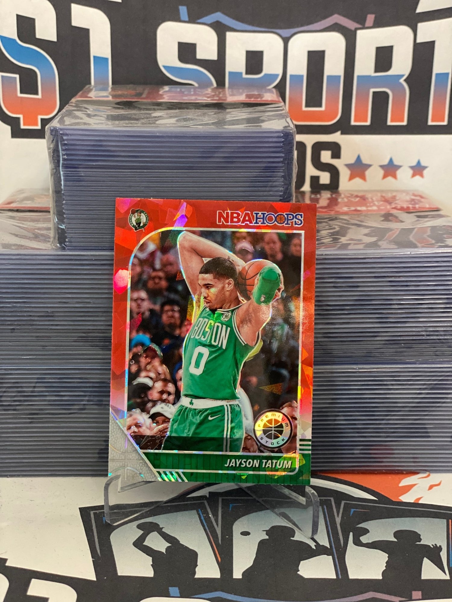 2019 Hoops Premium Stock (Red Ice Prizm) Jayson Tatum #6