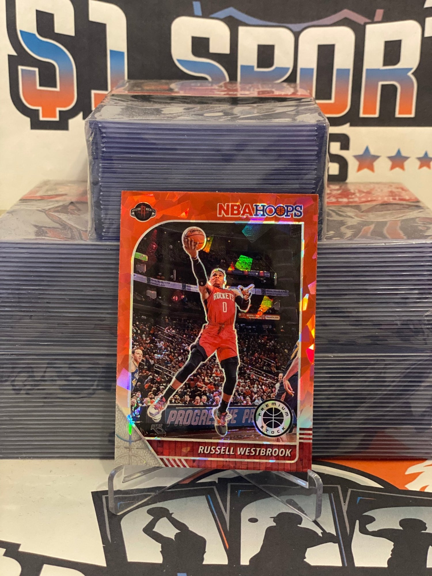 2019 Hoops Premium Stock (Red Ice Prizm) Russell Westbrook #129