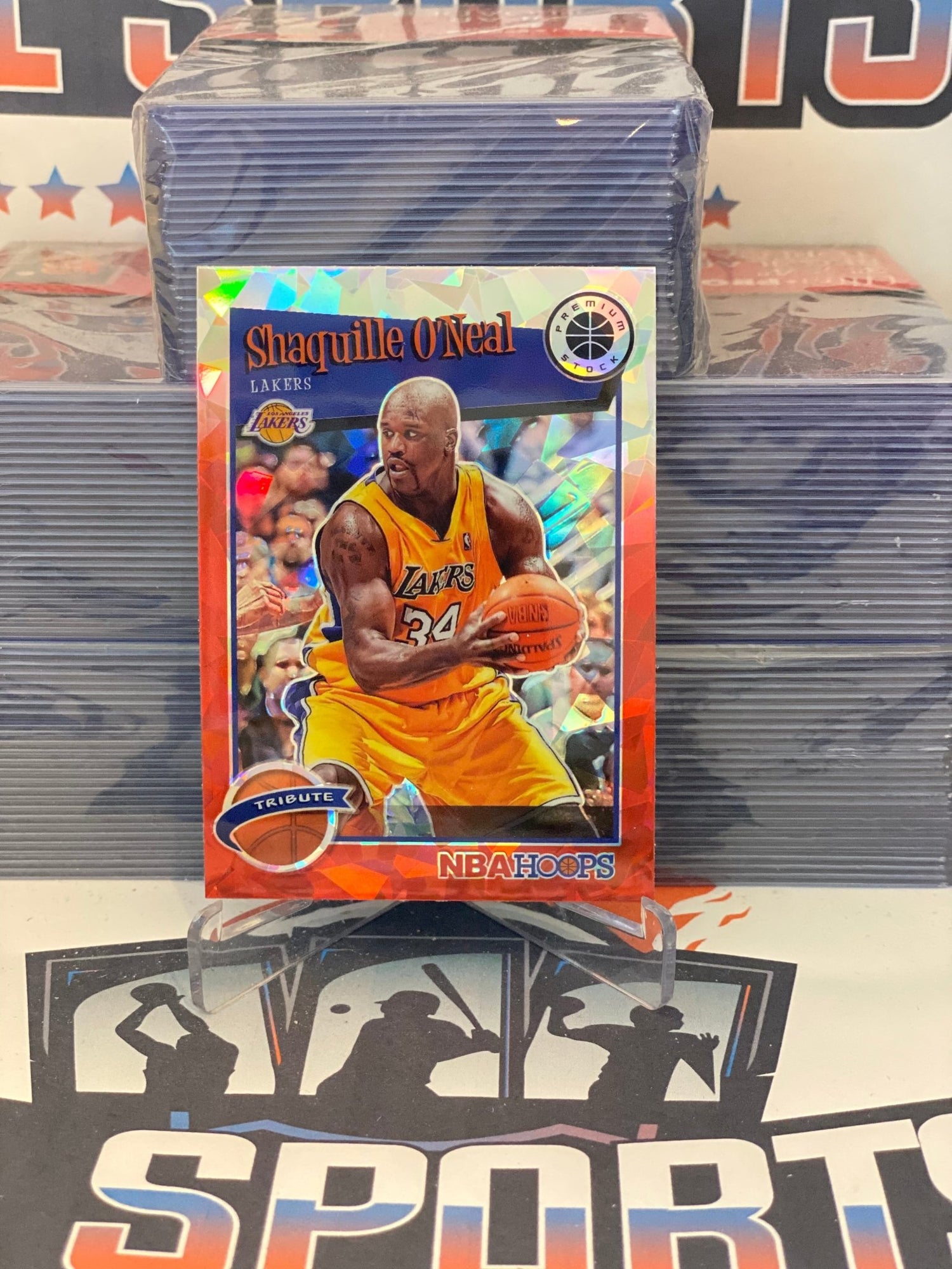 2019 Hoops Premium Stock (Red Ice Prizm, Tribute) Shaquille O'Neal #283