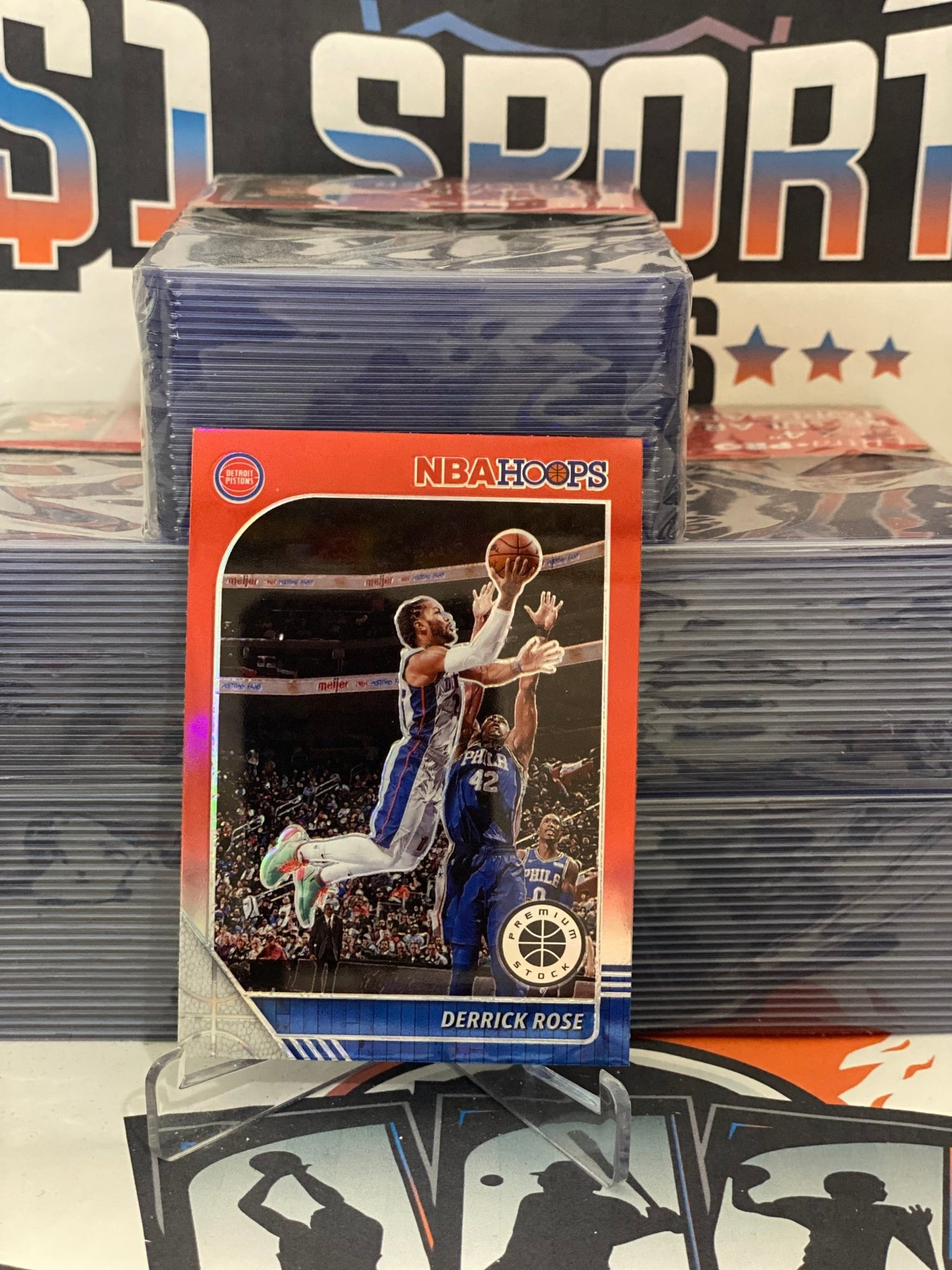 2019 Hoops Premium Stock (Red Prizm) Derrick Rose #114