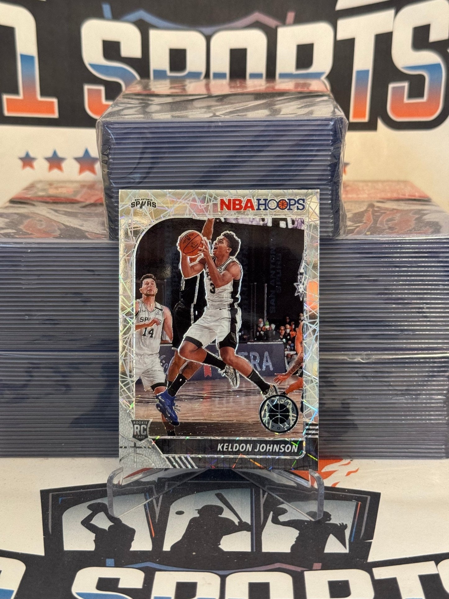2019 Hoops Premium Stock (Silver Laser Prizm) Keldon Johnson Rookie #224