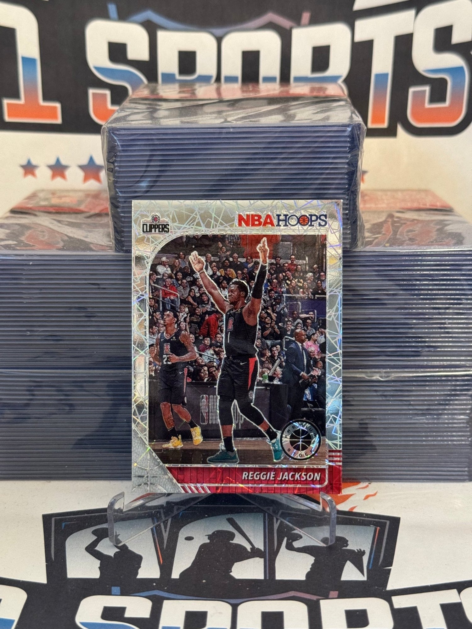 2019 Hoops Premium Stock (Silver Laser Prizm) Reggie Jackson #57